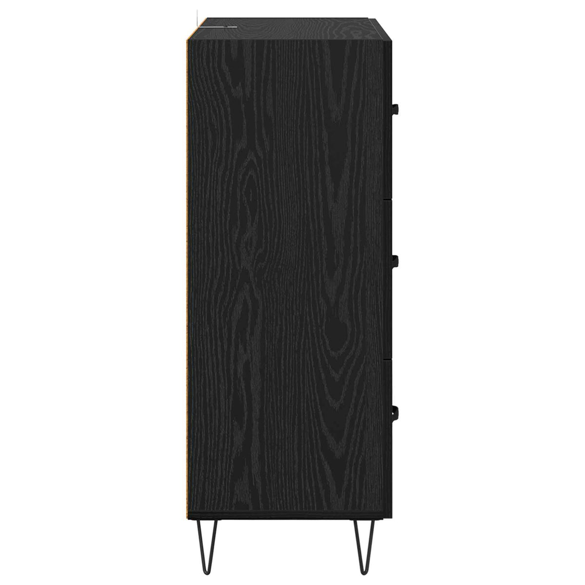 Sideboard Sort eg 69,5 x 34 x 90 cm Ingeniørt træ og jern