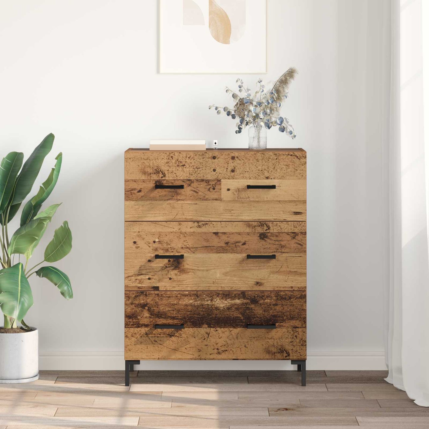 Sideboard Gammelt træ 69,5 x 34 x 90 cm Ingeniørt træ og jern