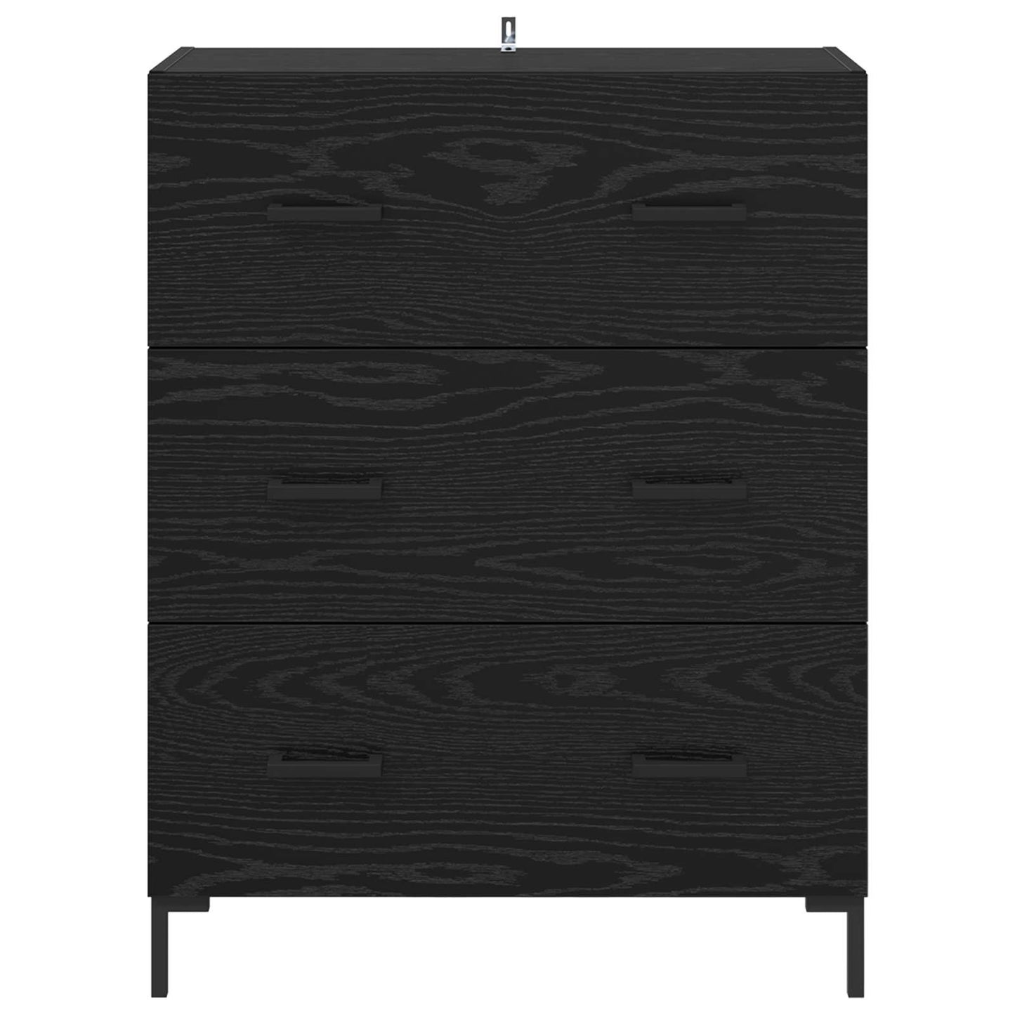 Sideboard Sort eg 69,5 x 34 x 90 cm Ingeniørt træ og jern