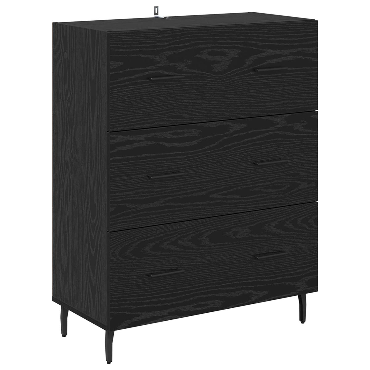 Sideboard Sort eg 69,5 x 34 x 90 cm Ingeniørt træ og jern