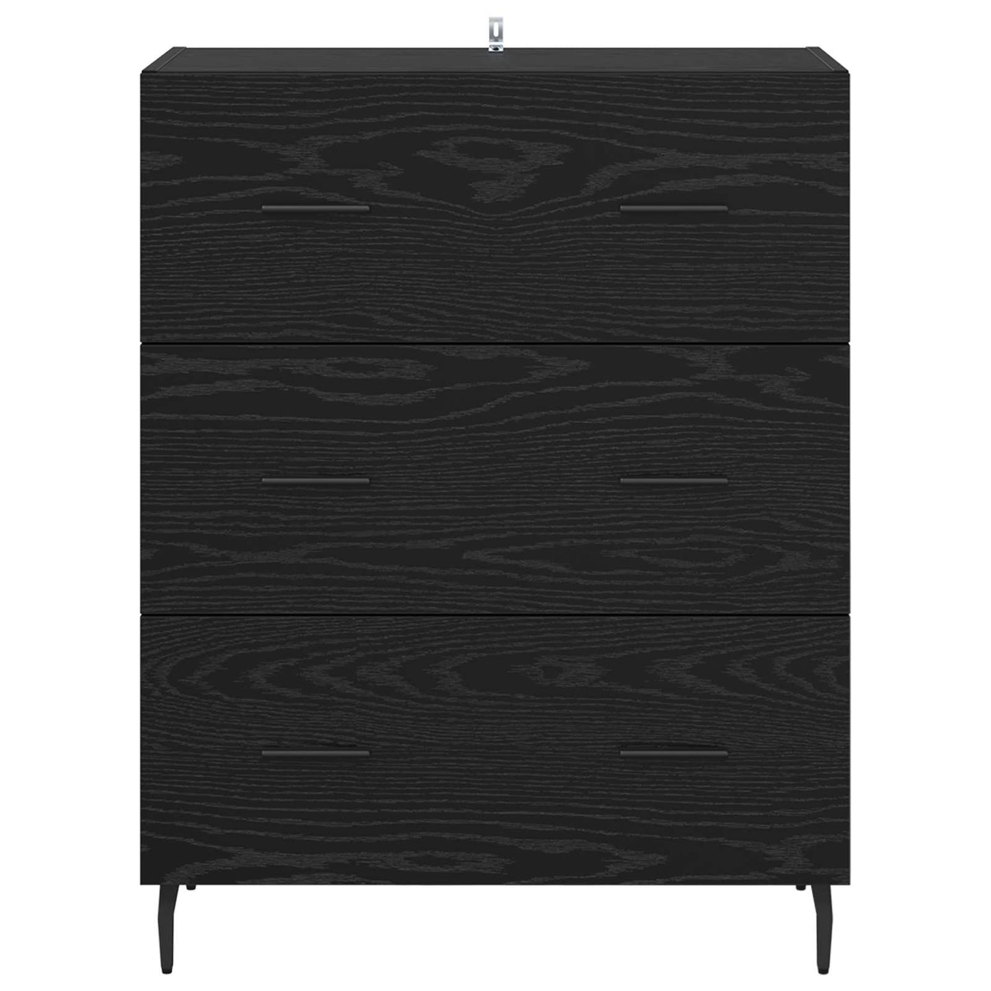 Sideboard Sort eg 69,5 x 34 x 90 cm Ingeniørt træ og jern
