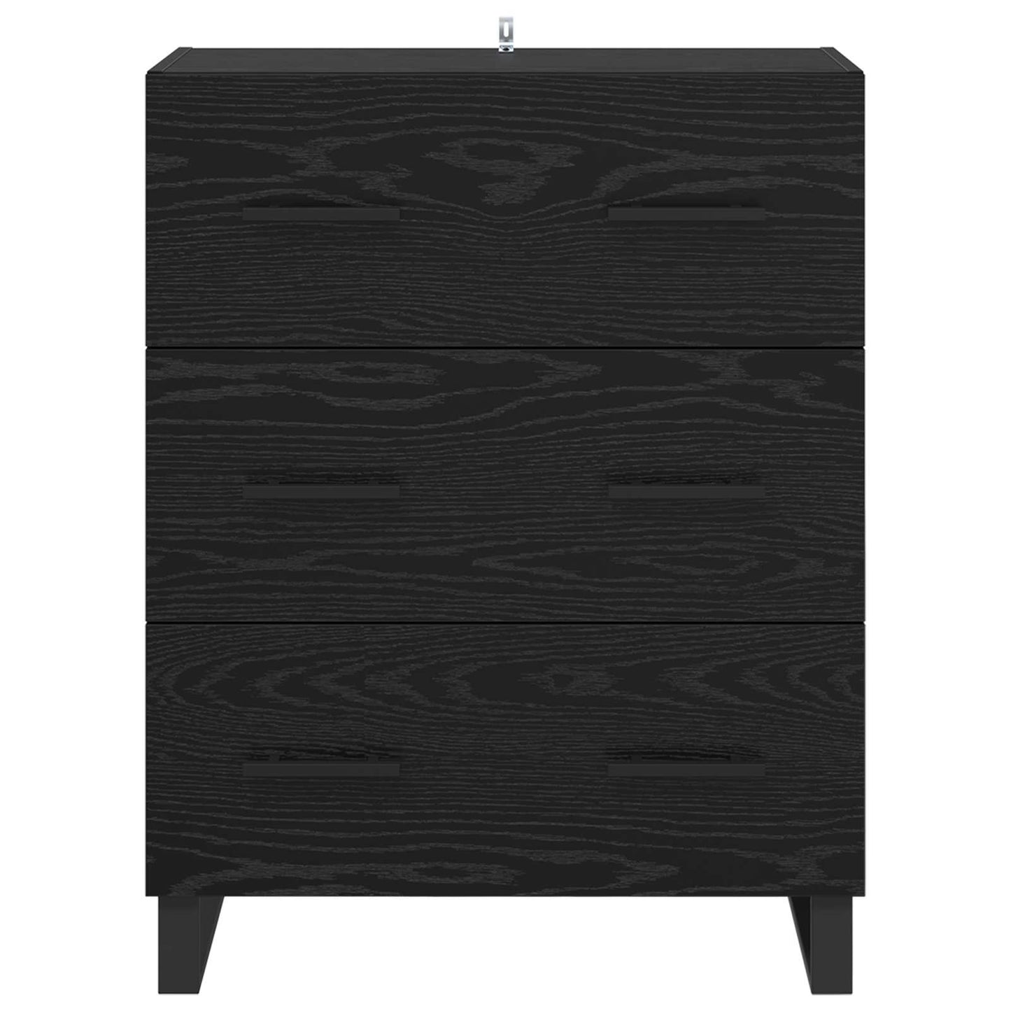 Sideboard Sort eg 69,5 x 34 x 90 cm Ingeniørt træ og jern