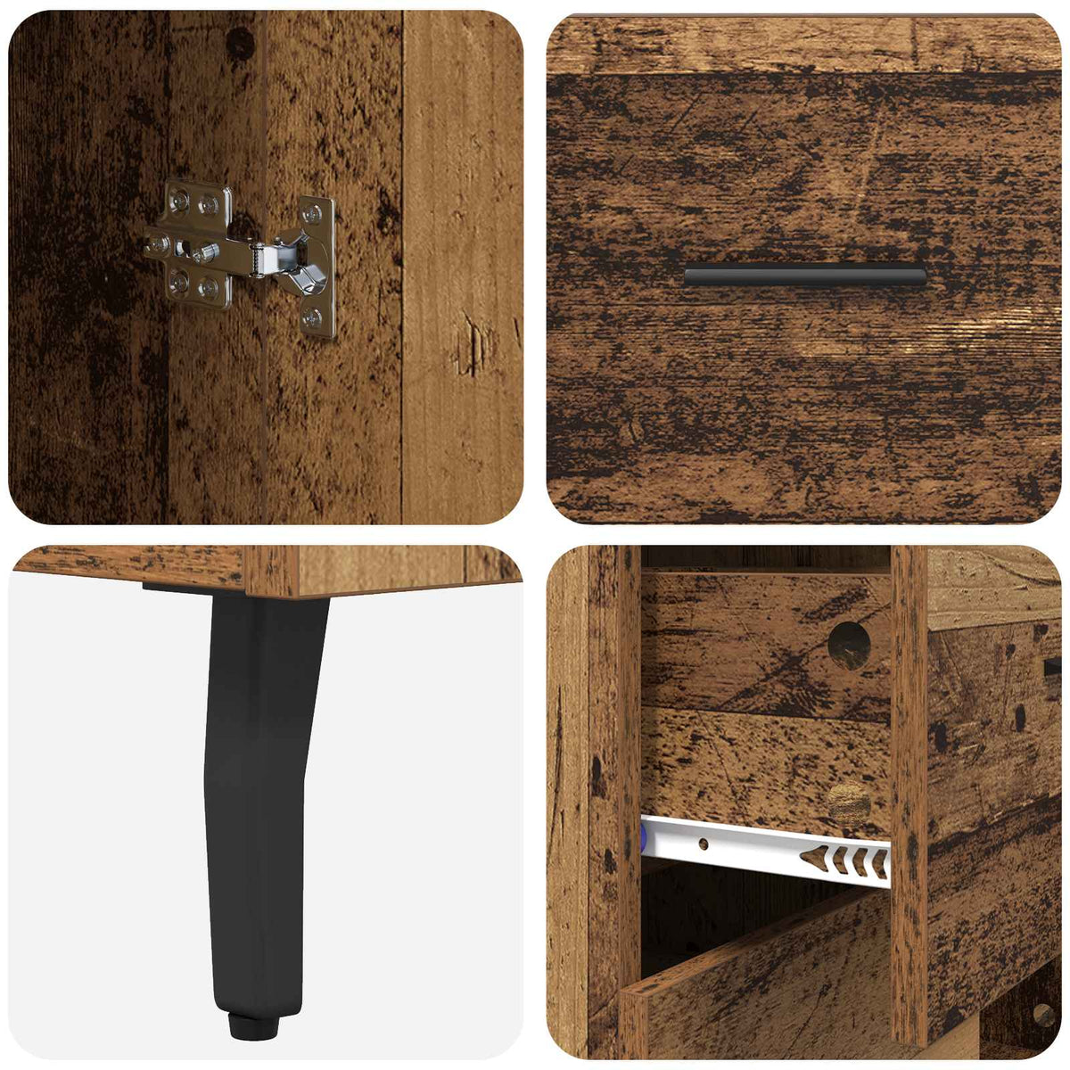 Sideboard Gammelt træ 69,5 x 34 x 90 cm Ingeniørt træ og jern