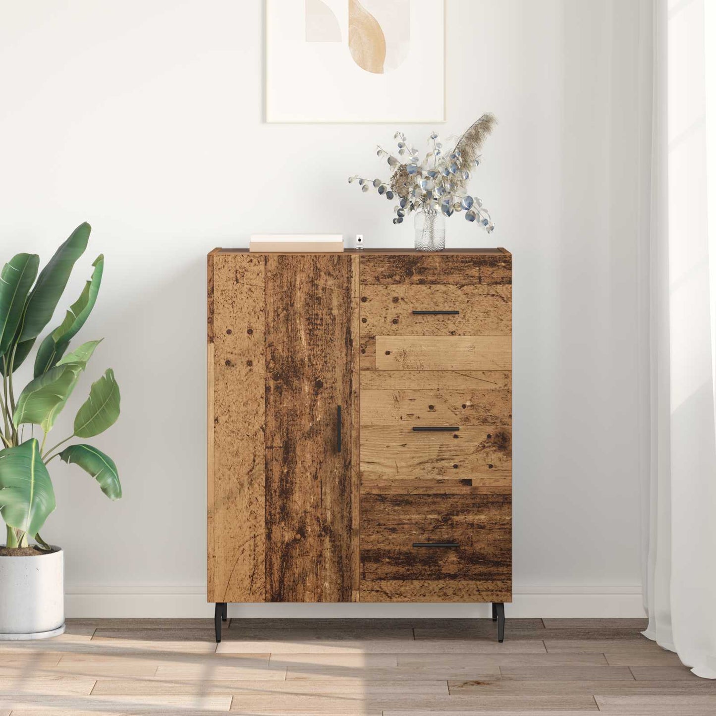 Sideboard Gammelt træ 69,5 x 34 x 90 cm Ingeniørt træ og jern