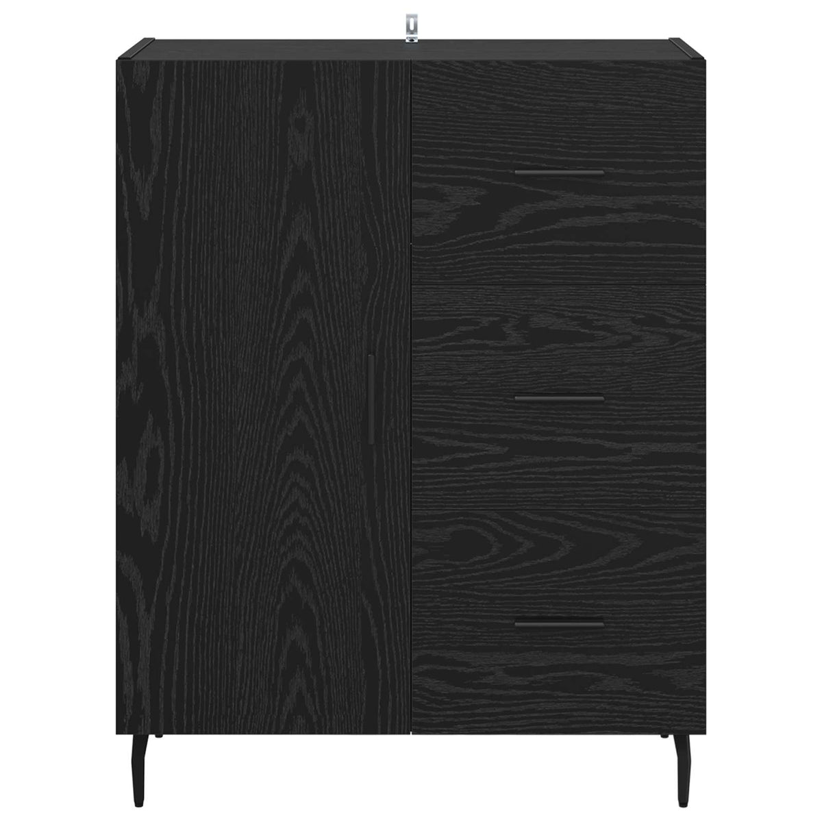 Sideboard Sort eg 69,5 x 34 x 90 cm Ingeniørt træ og jern