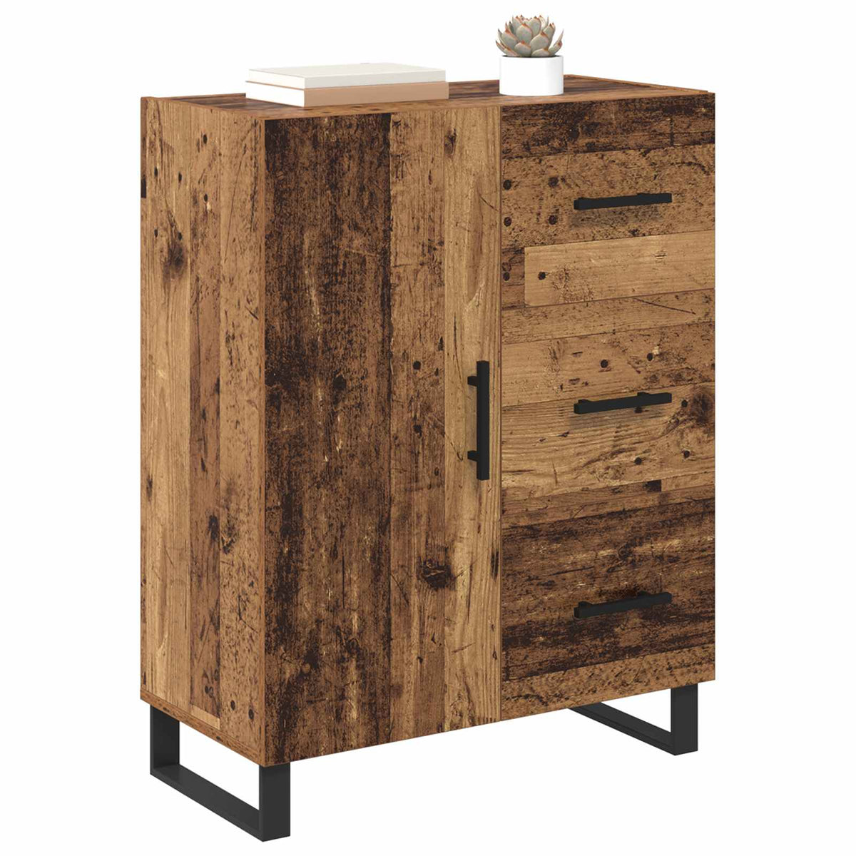 Sideboard Gammelt træ 69,5 x 34 x 90 cm Ingeniørt træ og jern