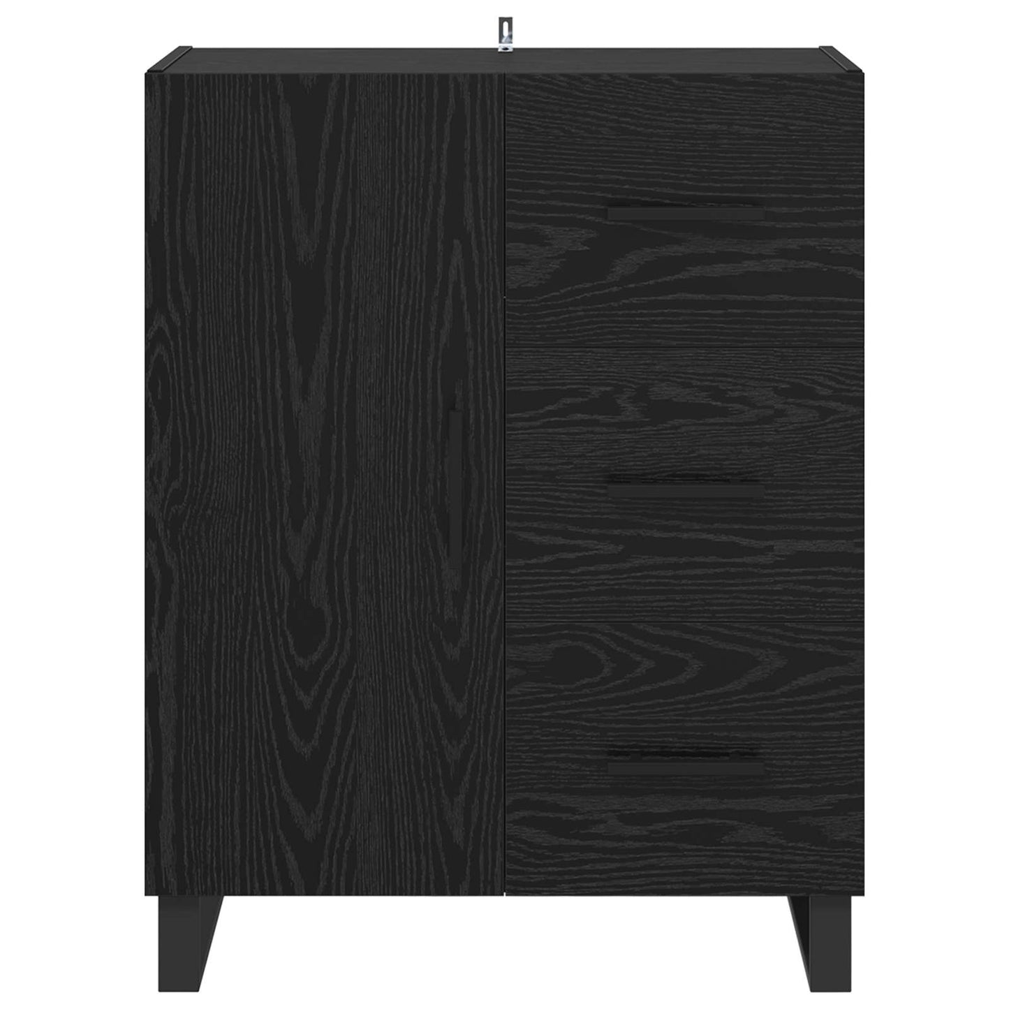Sideboard Sort eg 69,5 x 34 x 90 cm Ingeniørt træ og jern