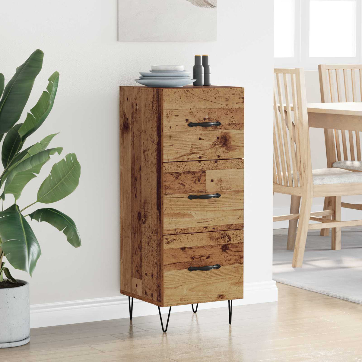 Sideboard Gammelt træ 34 x 34,5 x 90 cm Konstrueret træ