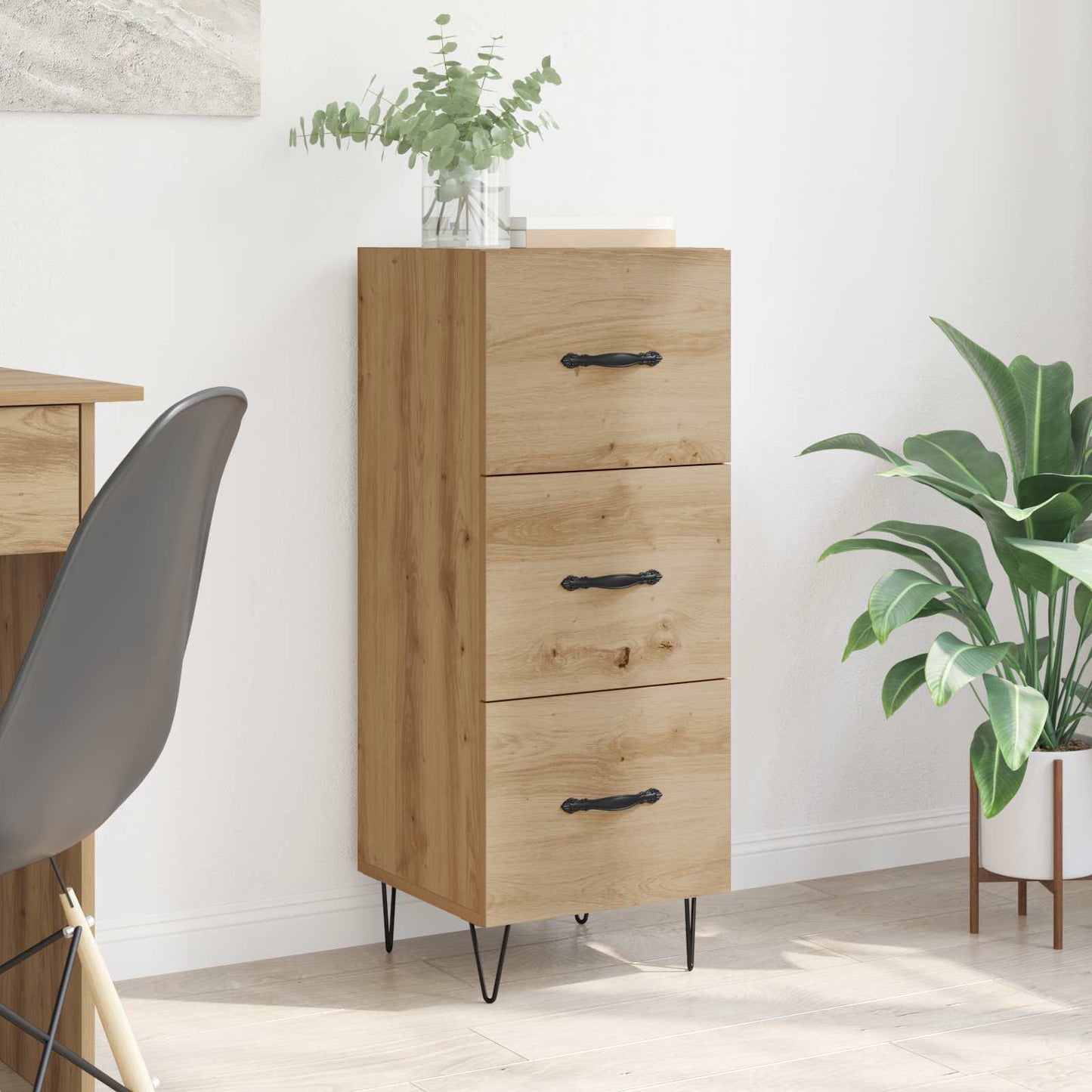 Sideboard artisan eg 34 x 34,5 x 90 cm Konstrueret træ