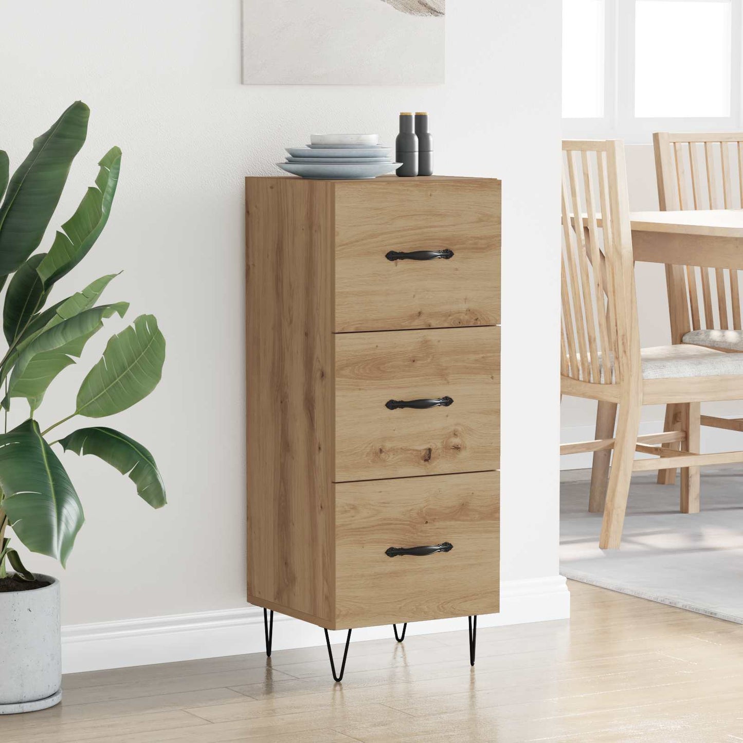 Sideboard artisan eg 34 x 34,5 x 90 cm Konstrueret træ
