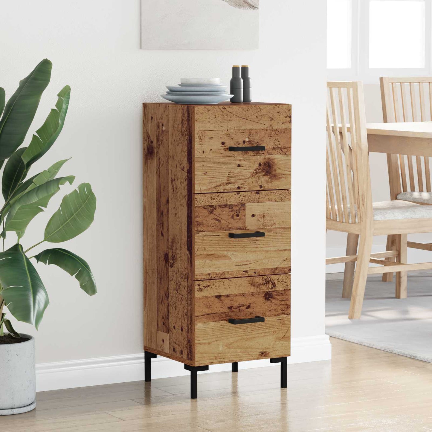 Sideboard Gammelt træ 34,5 x 34 x 90 cm Konstrueret træ