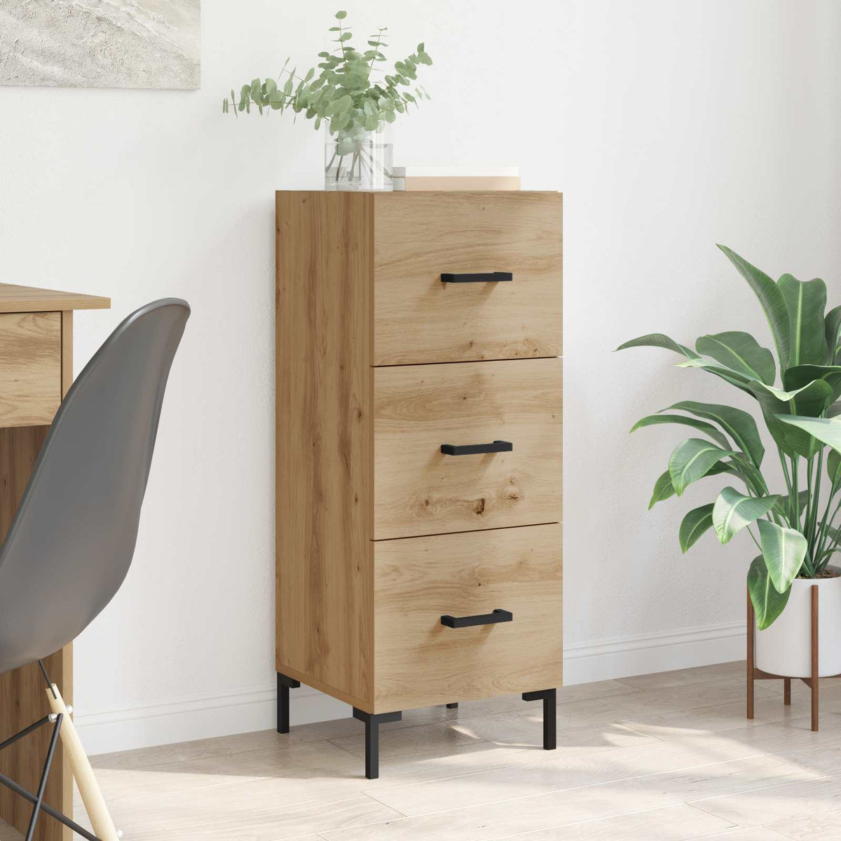 Sideboard Artisan Egetræ 34,5 x 34 x 90 cm Konstrueret træ