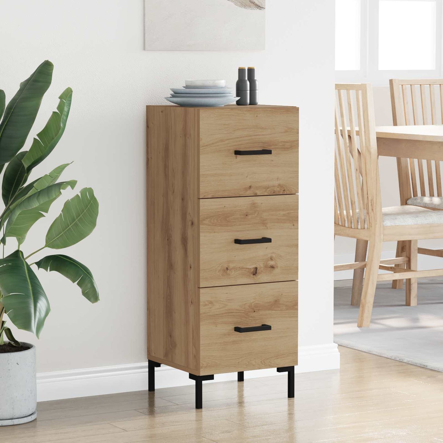 Sideboard Artisan Egetræ 34,5 x 34 x 90 cm Konstrueret træ