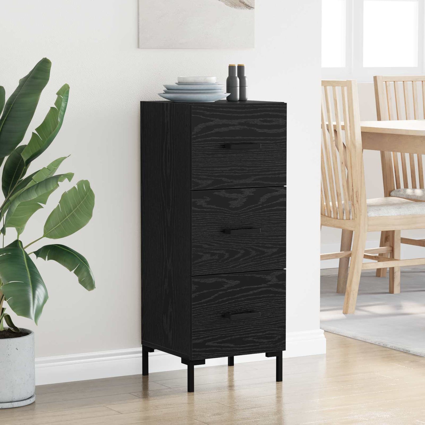 Sideboard Sort eg 34,5 x 34 x 90 cm Konstrueret træ