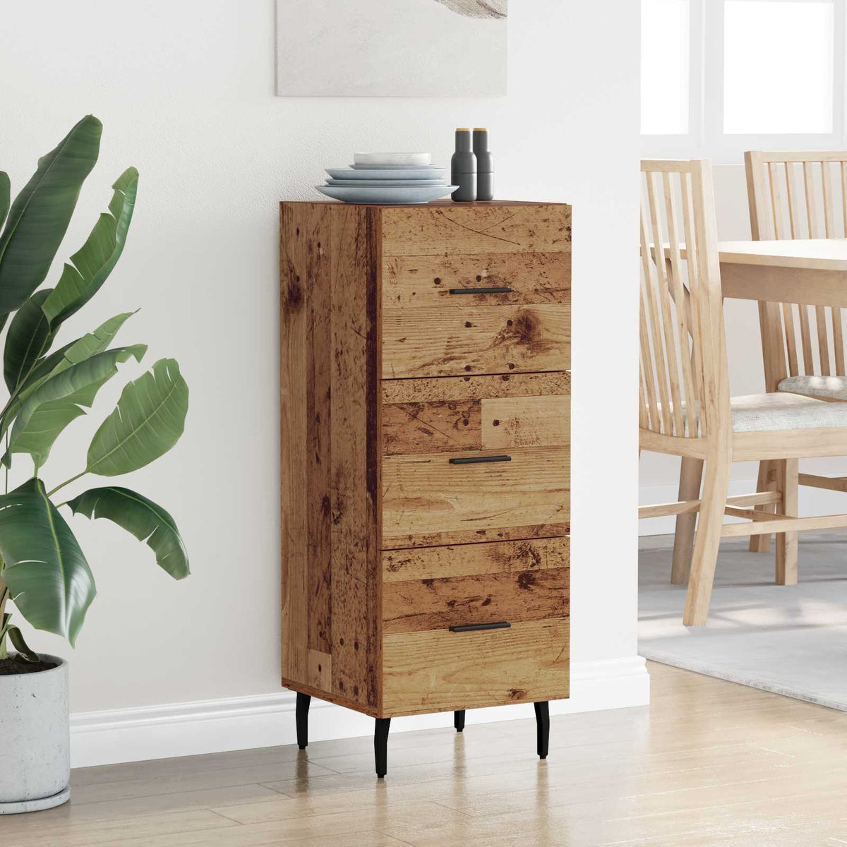 Sideboard Gammelt træ 34 x 34.5 x 90 cm Konstrueret træ