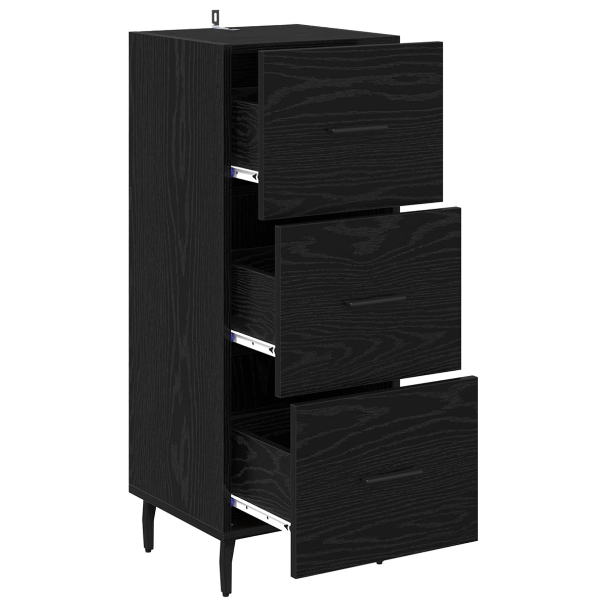 Sideboard Sort eg 34 x 34.5 x 90 cm Konstrueret træ