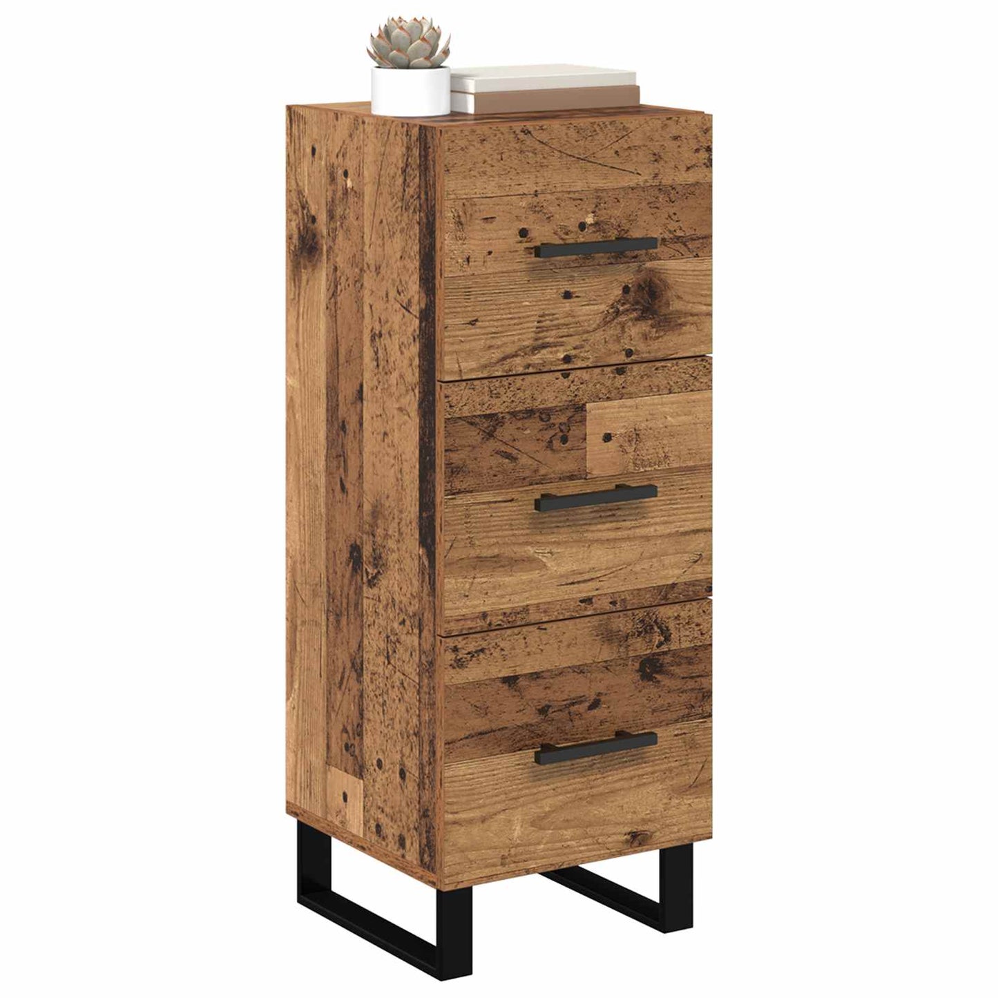 Sideboard Gammelt træ 34,5 x 34 x 90 cm Ingeniørt træ og jern