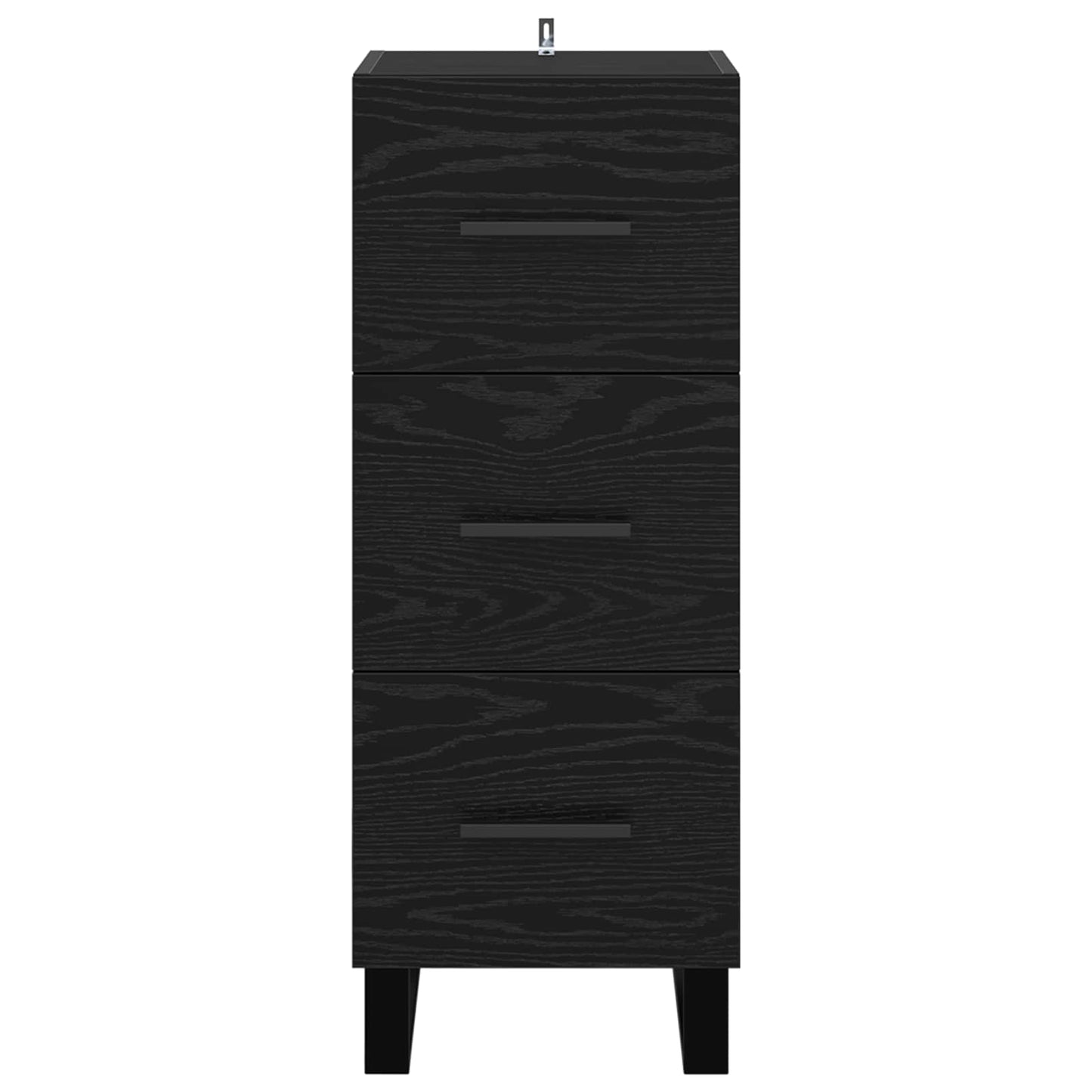 Sideboard Sort eg 34,5 x 34 x 90 cm Ingeniørt træ og jern