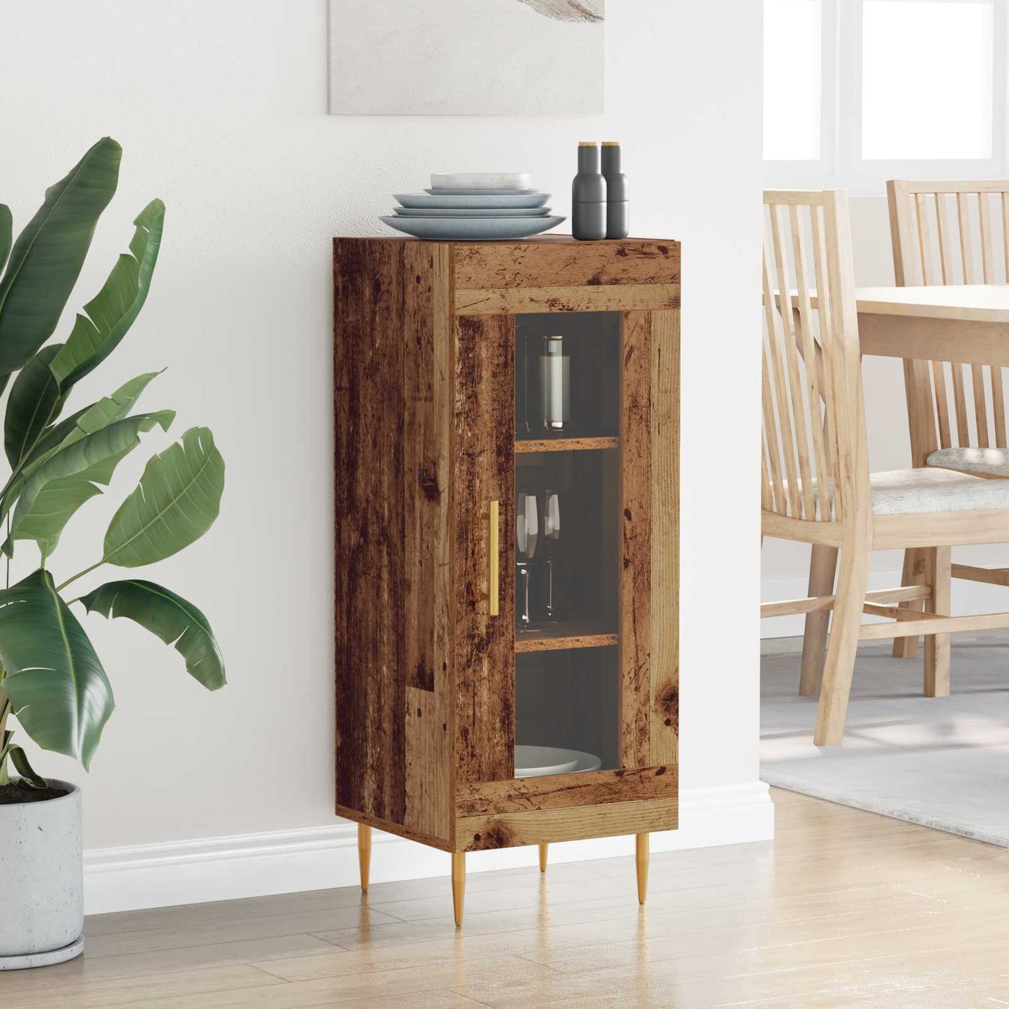 Sideboard Gammelt træ 34 x 34.5 x 90 cm Konstrueret træ