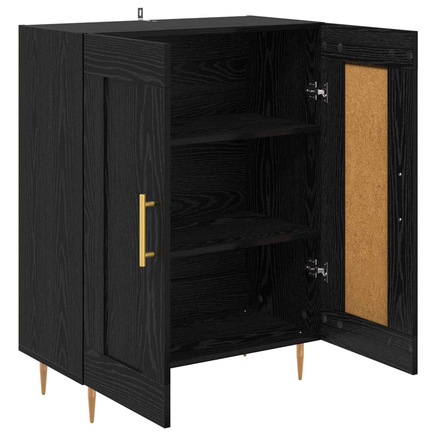 Sideboard Sort eg 69,5 x 34 x 90 cm Ingeniørt træ og jern