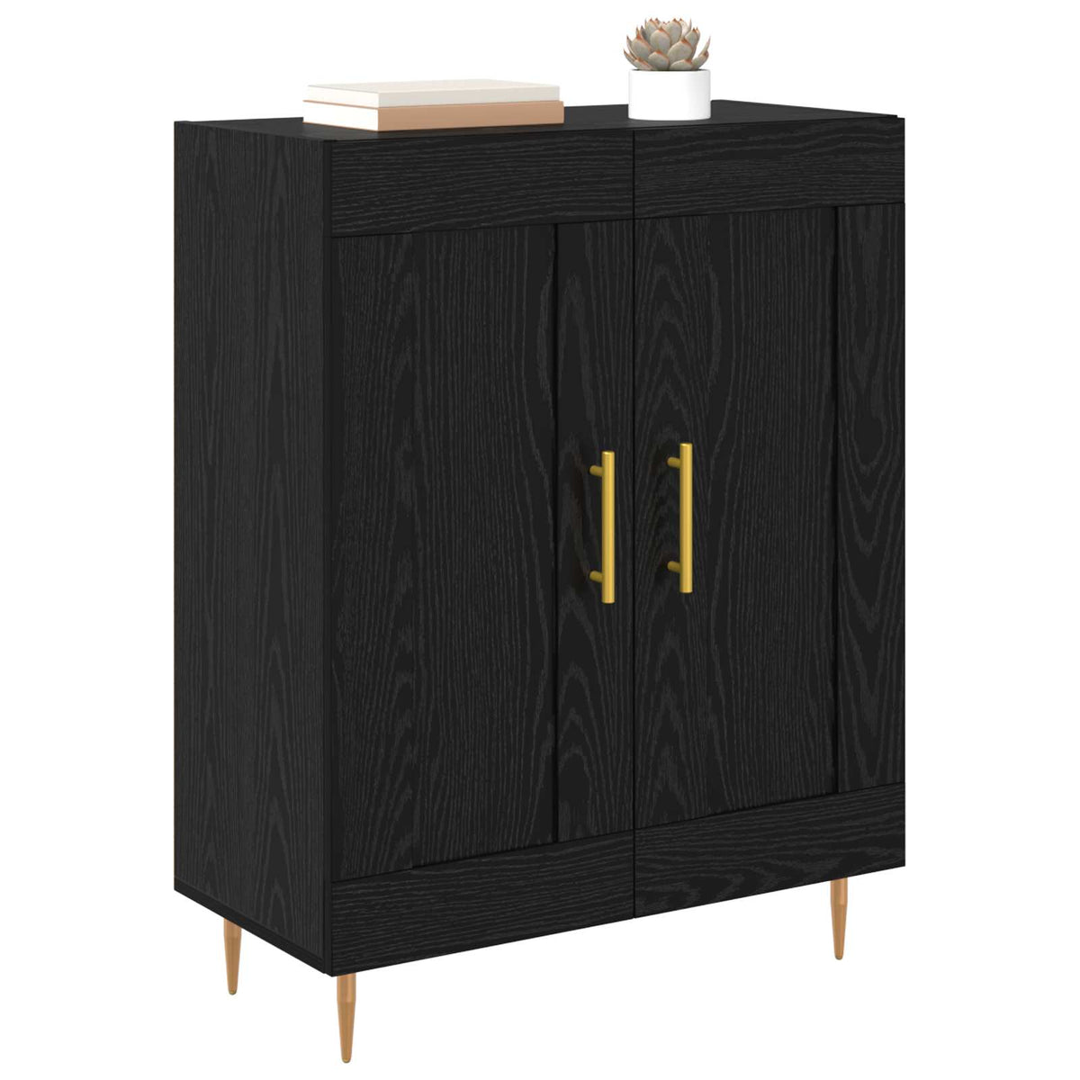 Sideboard Sort eg 69,5 x 34 x 90 cm Ingeniørt træ og jern
