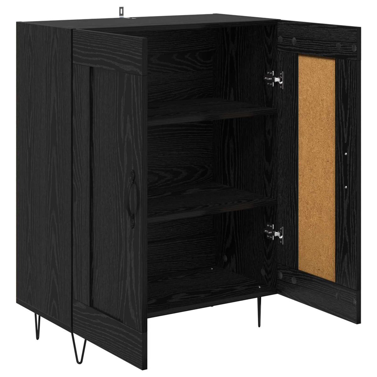 Sideboard Sort eg 69,5 x 34 x 90 cm Ingeniørt træ og jern