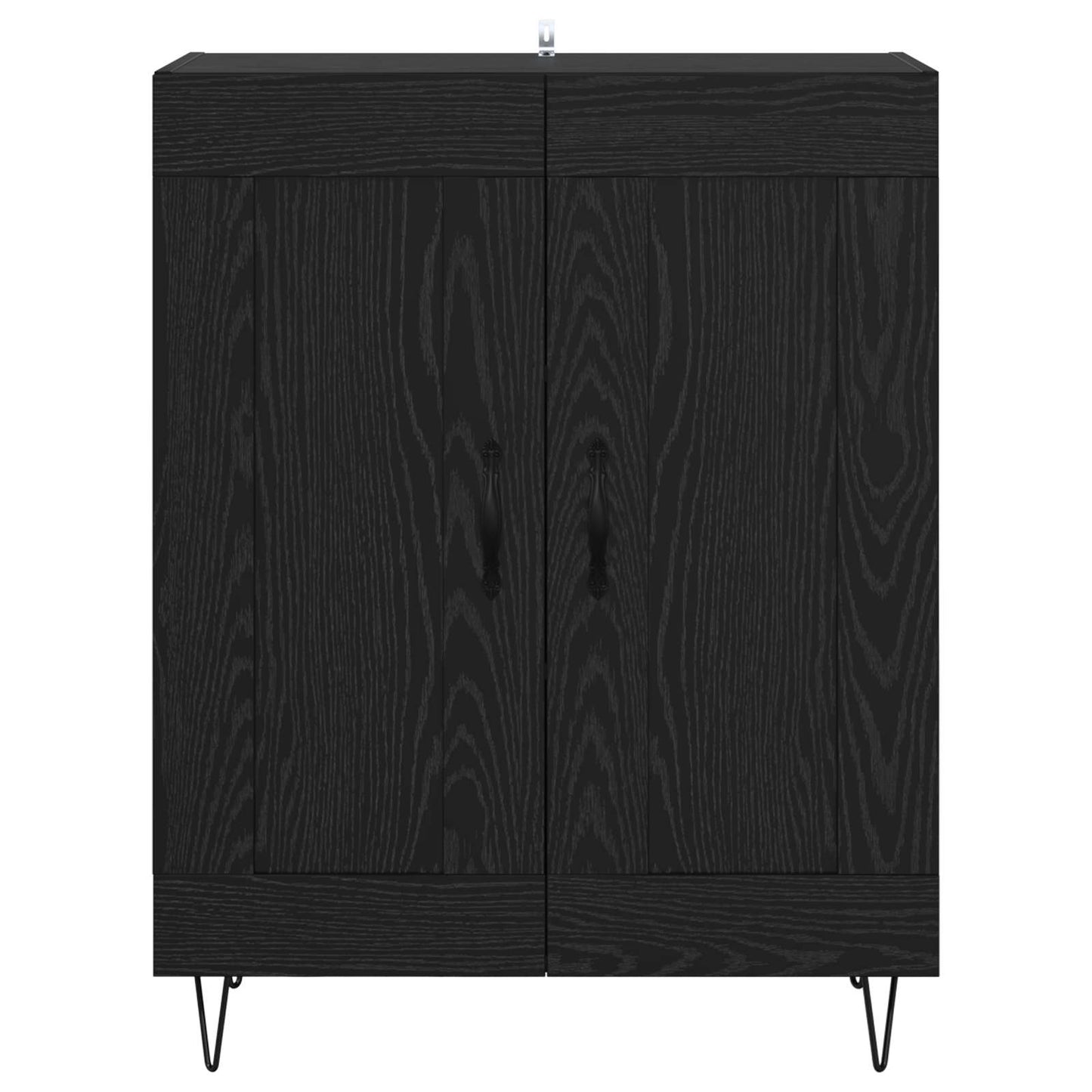 Sideboard Sort eg 69,5 x 34 x 90 cm Ingeniørt træ og jern
