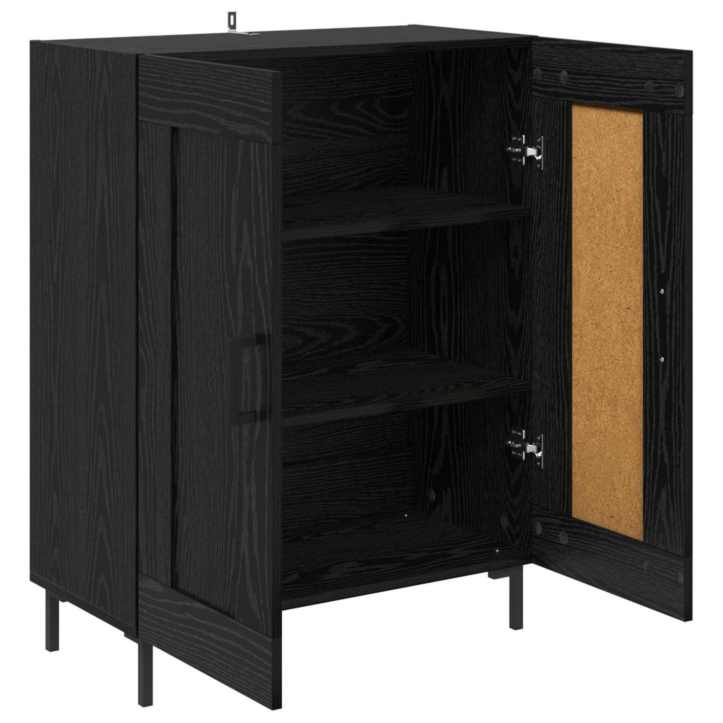 Sideboard Sort eg 69,5 x 34 x 90 cm Ingeniørt træ og jern