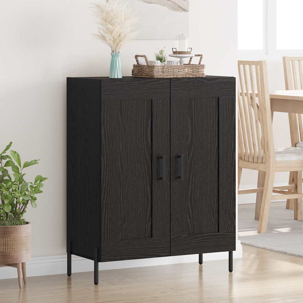 Sideboard Sort eg 69,5 x 34 x 90 cm Ingeniørt træ og jern