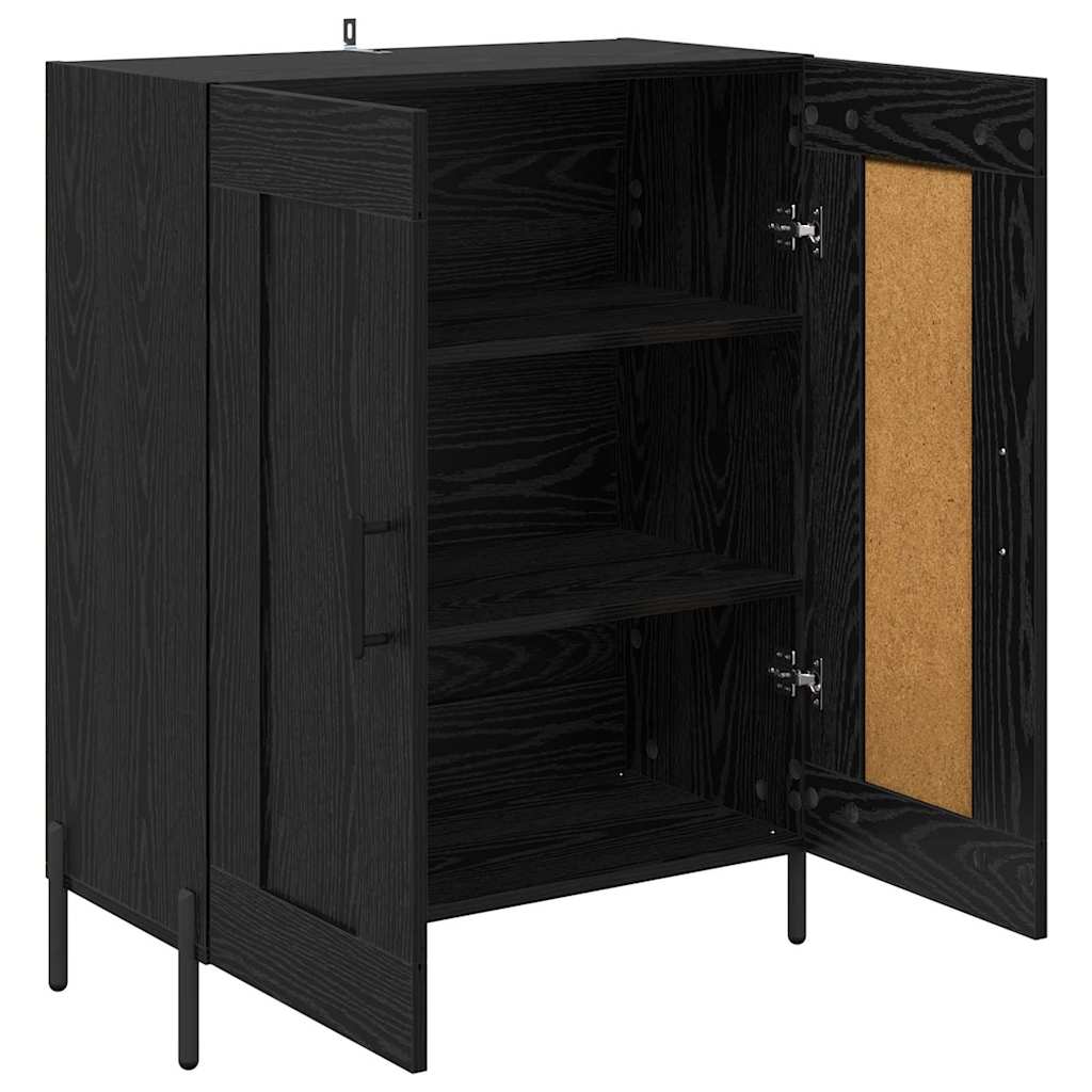 Sideboard Sort eg 69,5 x 34 x 90 cm Ingeniørt træ og jern