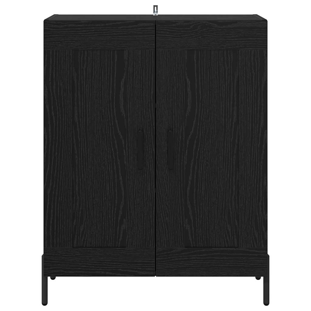 Sideboard Sort eg 69,5 x 34 x 90 cm Ingeniørt træ og jern