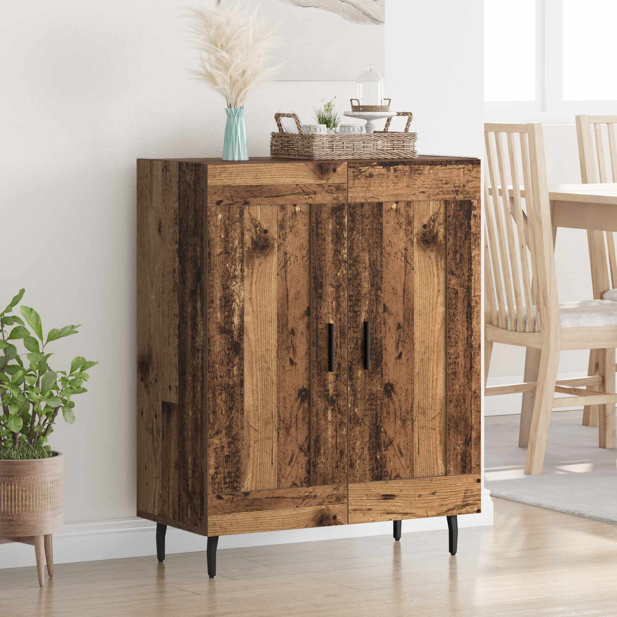 Sideboard Gammelt træ 69,5 x 34 x 90 cm Ingeniørt træ og jern