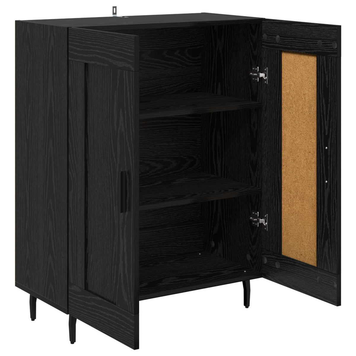 Sideboard Sort eg 69,5 x 34 x 90 cm Ingeniørt træ og jern