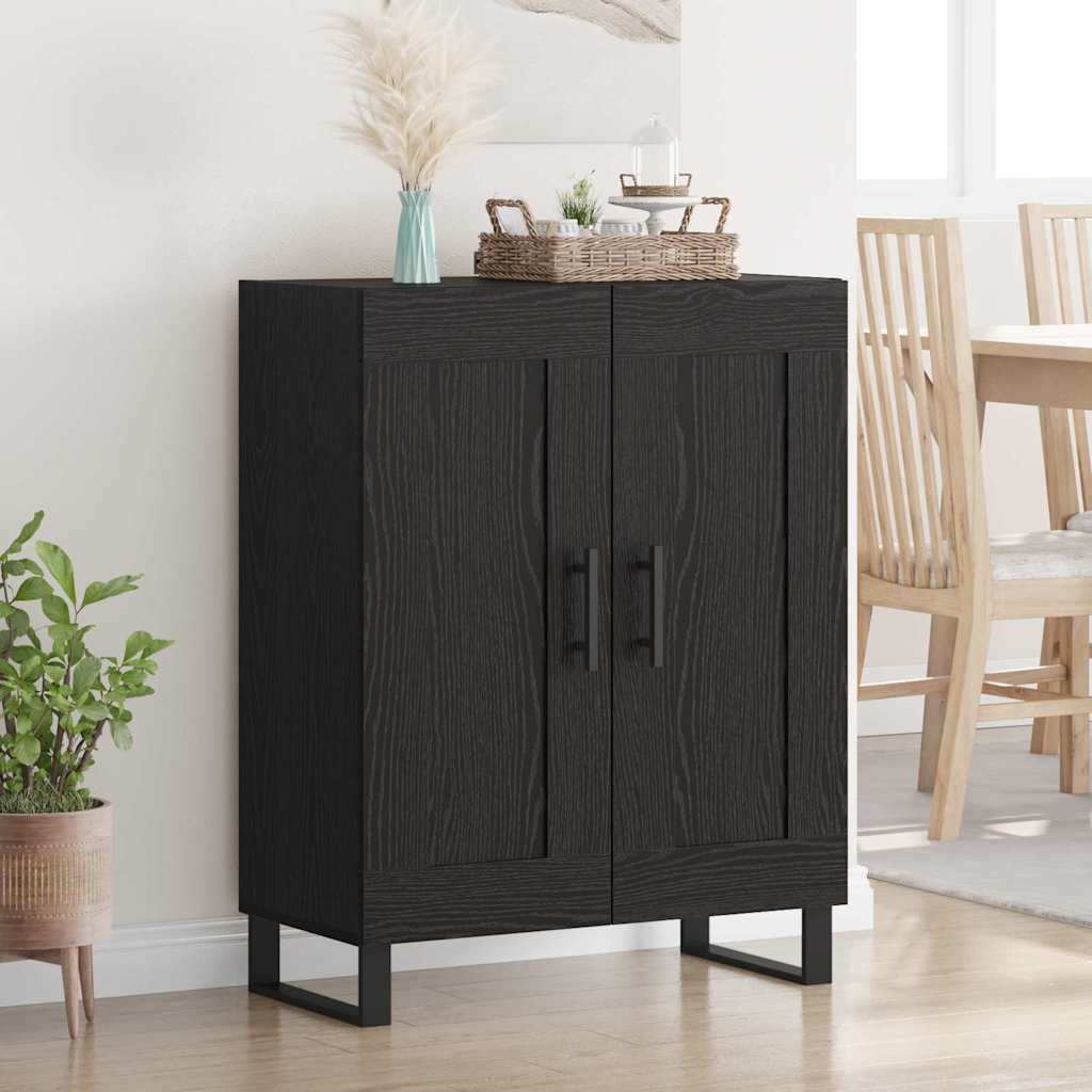 Sideboard Sort eg 69,5 x 34 x 90 cm Ingeniørt træ og jern