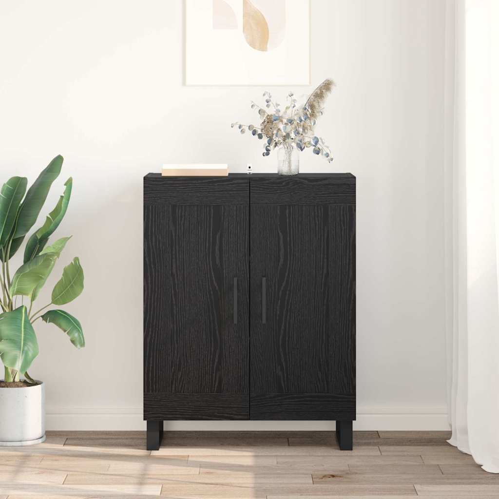 Sideboard Sort eg 69,5 x 34 x 90 cm Ingeniørt træ og jern