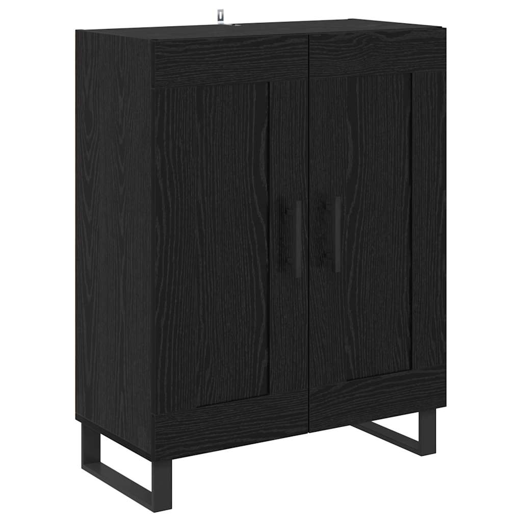 Sideboard Sort eg 69,5 x 34 x 90 cm Ingeniørt træ og jern