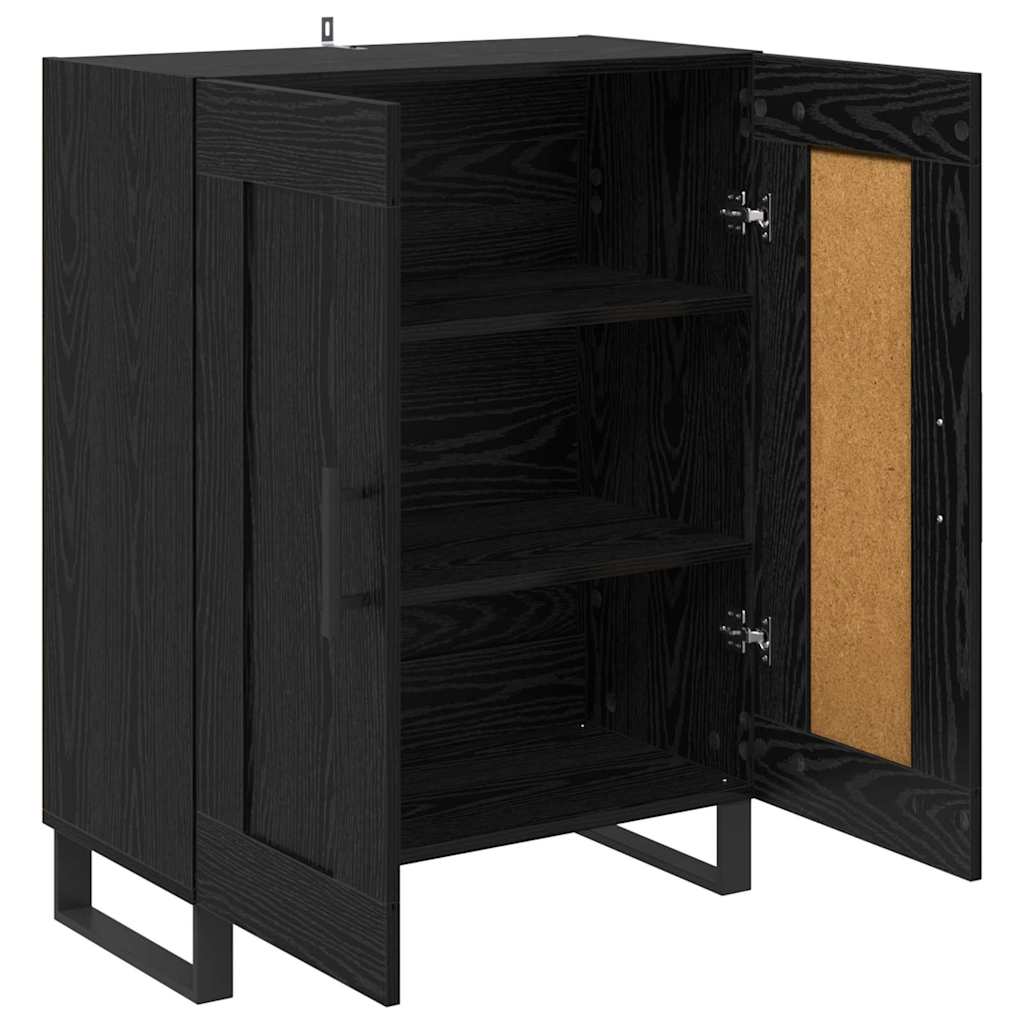 Sideboard Sort eg 69,5 x 34 x 90 cm Ingeniørt træ og jern
