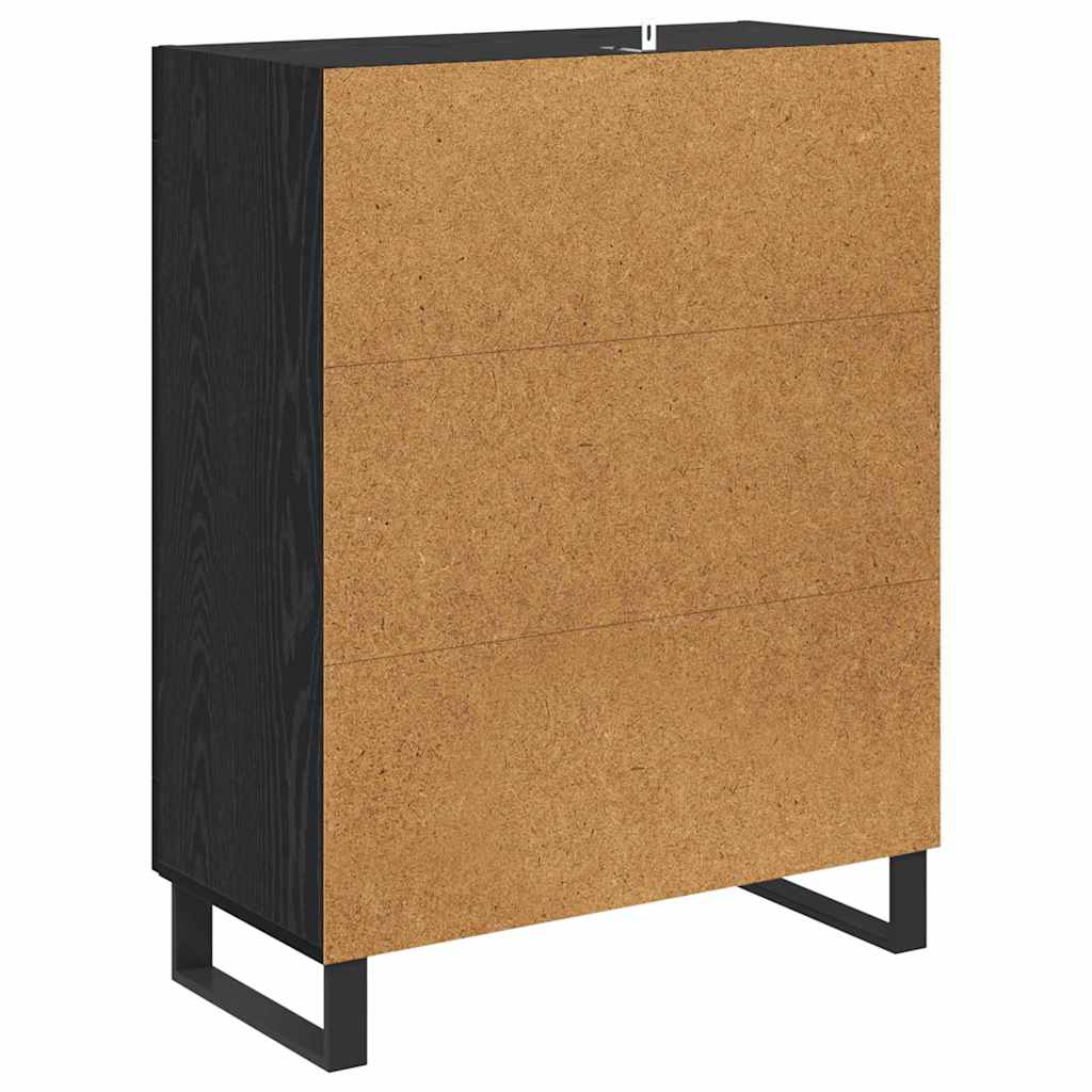 Sideboard Sort eg 69,5 x 34 x 90 cm Ingeniørt træ og jern