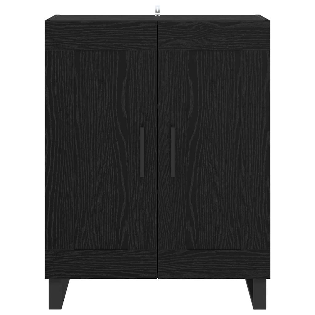 Sideboard Sort eg 69,5 x 34 x 90 cm Ingeniørt træ og jern