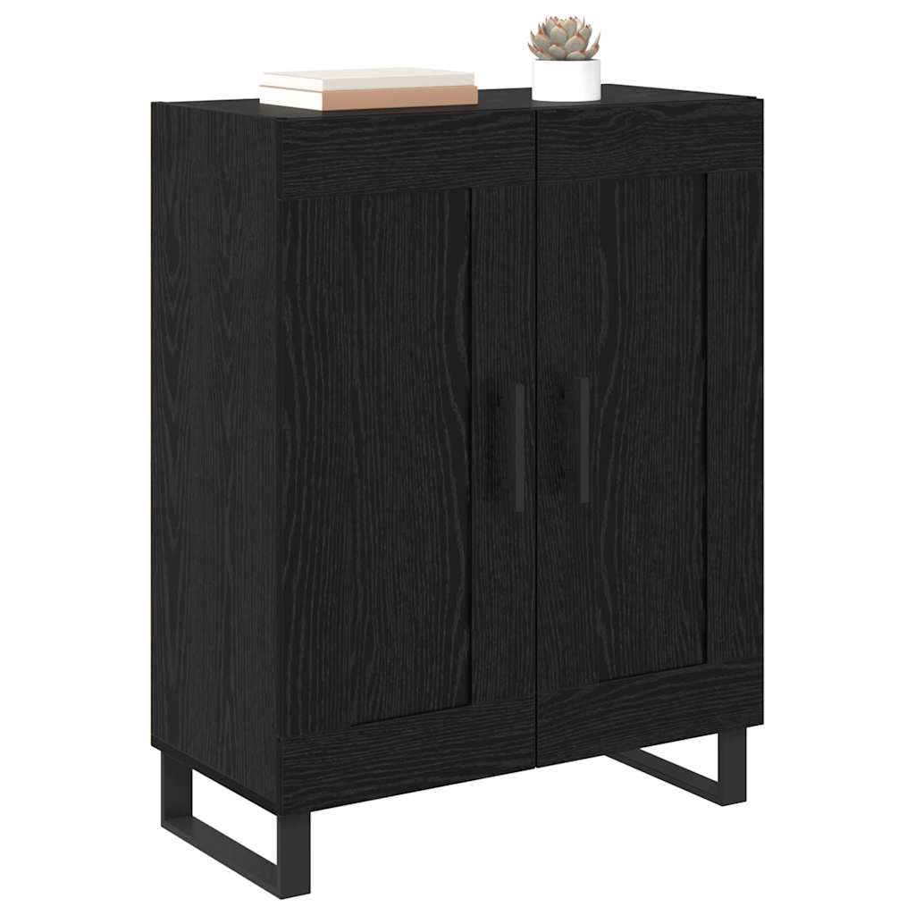 Sideboard Sort eg 69,5 x 34 x 90 cm Ingeniørt træ og jern