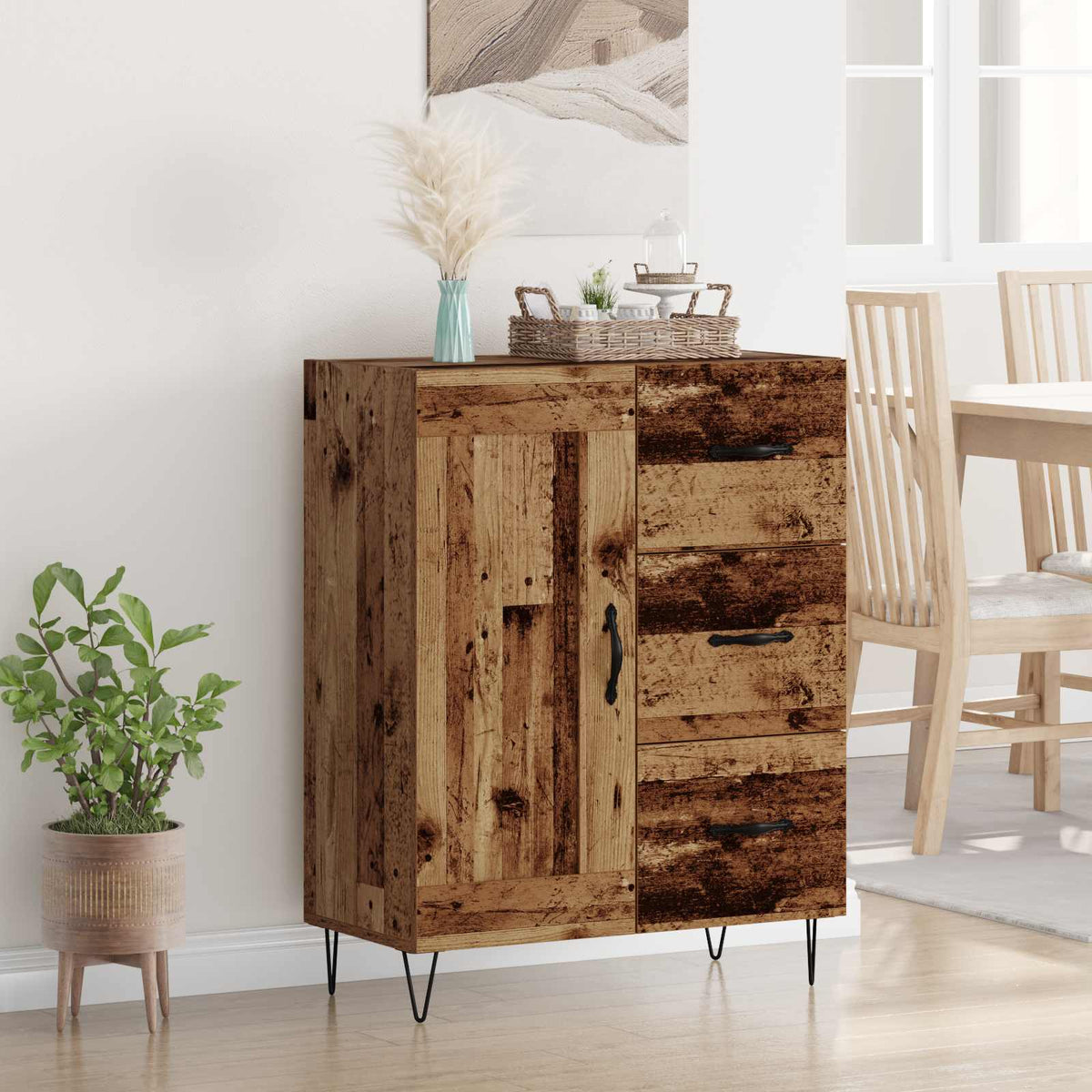 Sideboard Gammelt træ 69,5 x 34 x 90 cm Konstrueret træ