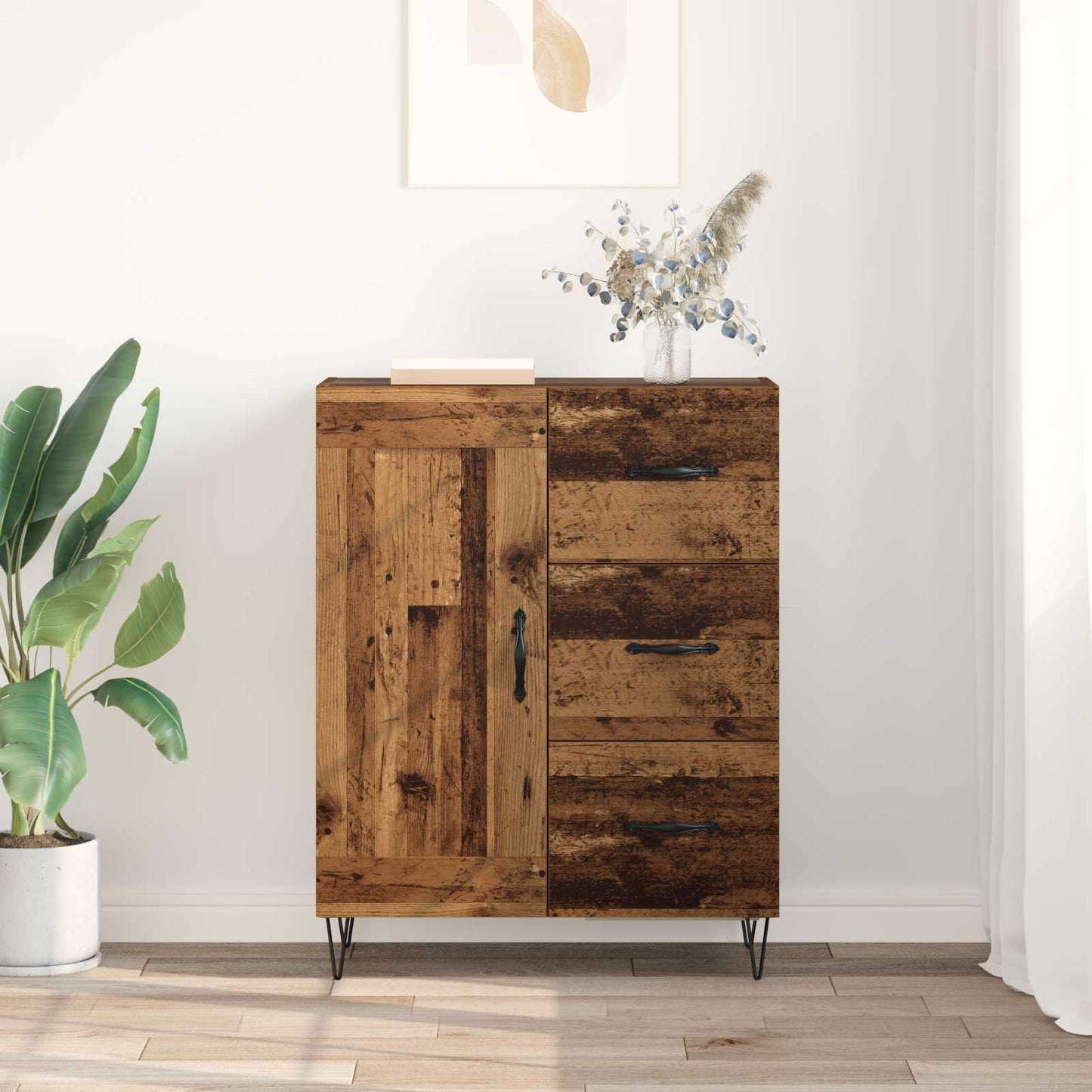 Sideboard Gammelt træ 69,5 x 34 x 90 cm Konstrueret træ