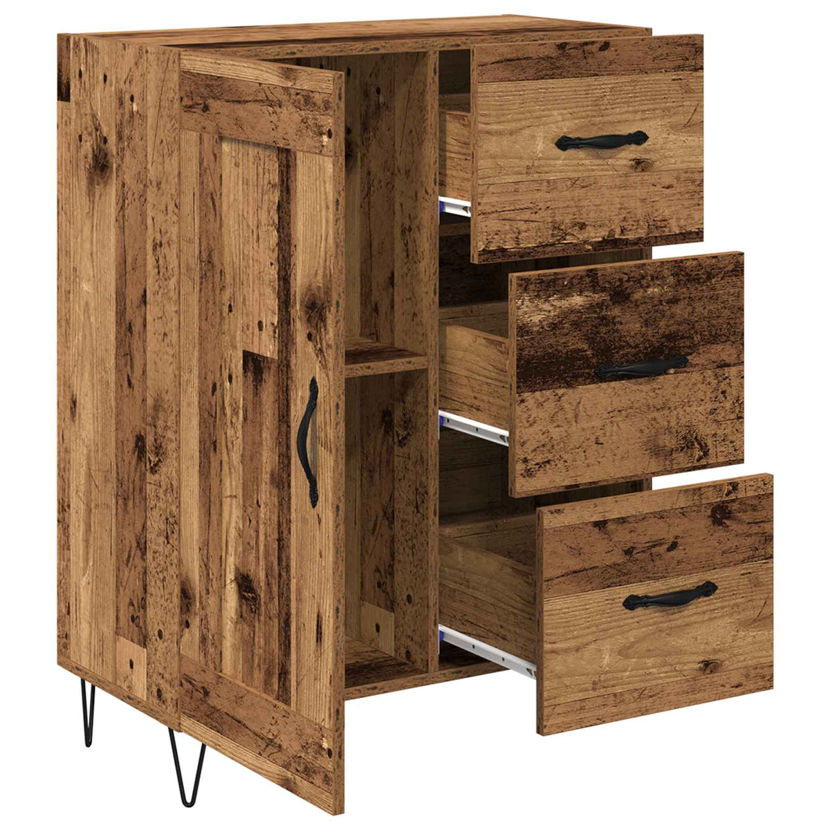 Sideboard Gammelt træ 69,5 x 34 x 90 cm Konstrueret træ