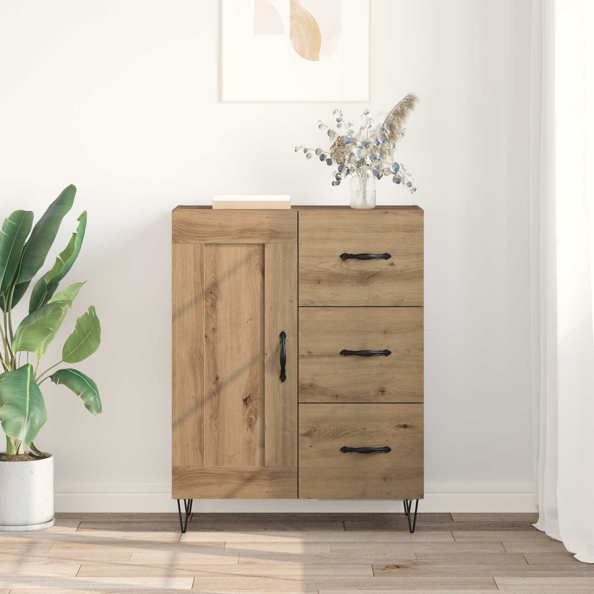 Sideboard Artisan Eg 69,5 x 34 x 90 cm Konstrueret træ