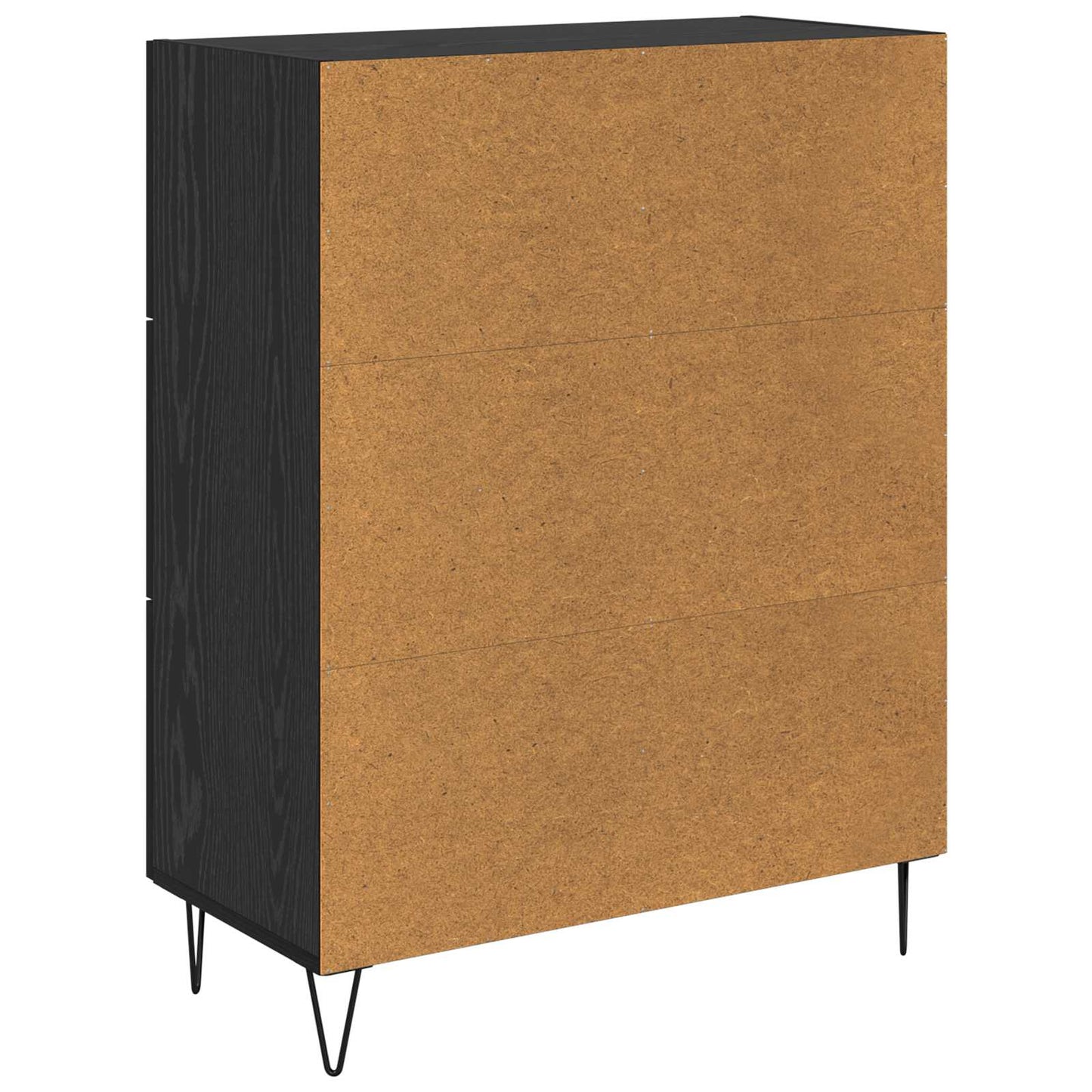 Sideboard med skuffe Sort Eg 69,5 x 34 x 90 cm Konstrueret træ