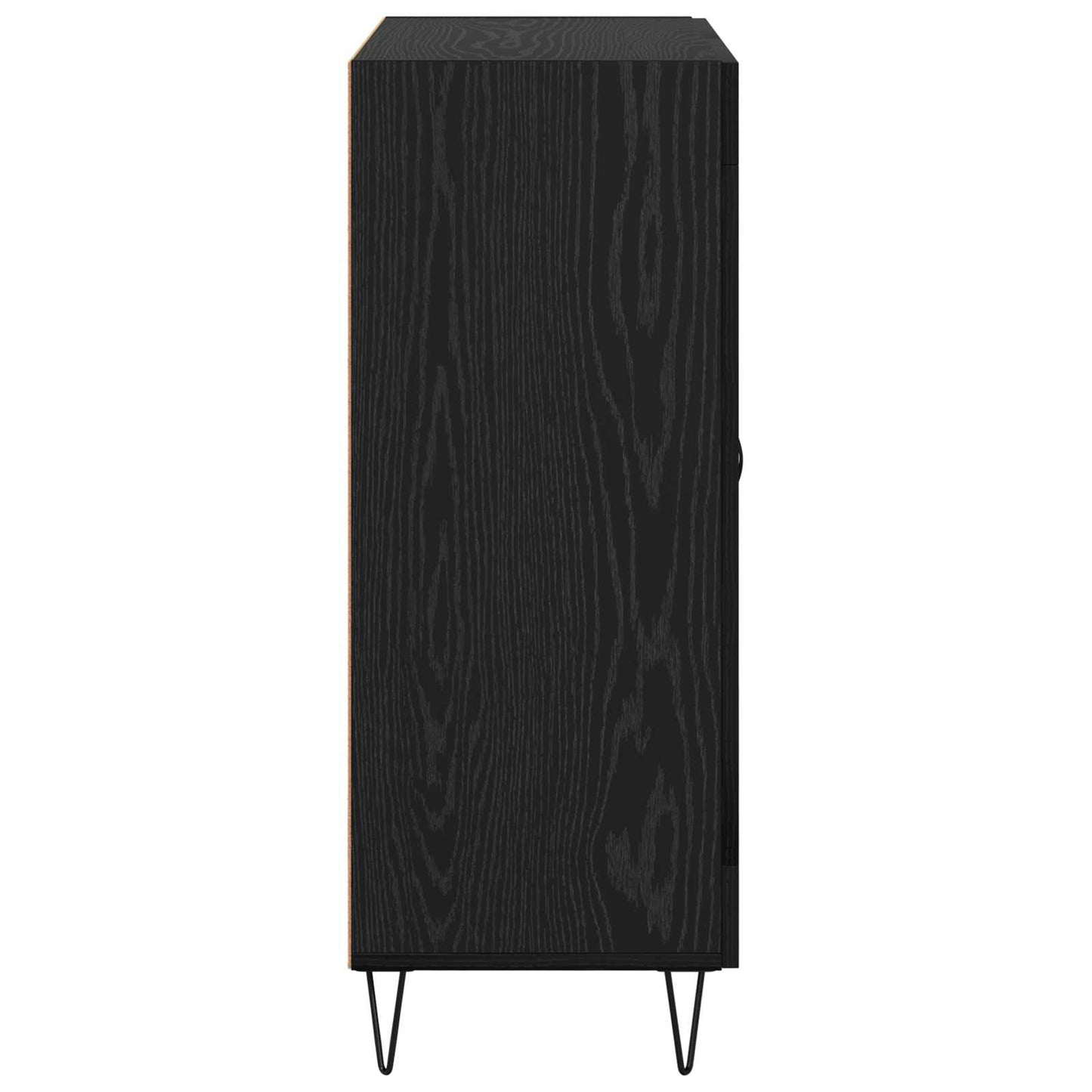 Sideboard med skuffe Sort Eg 69,5 x 34 x 90 cm Konstrueret træ