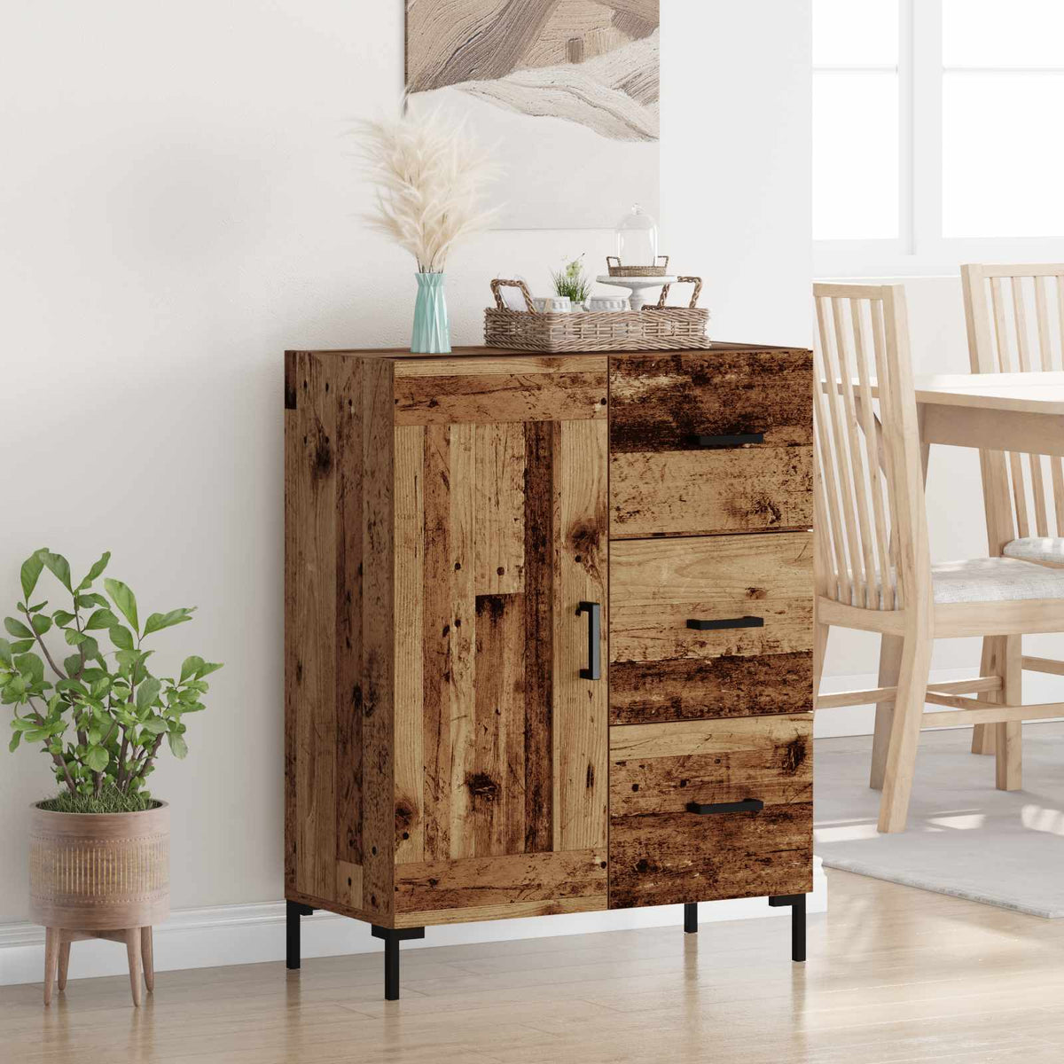 Sideboard Gammelt træ 69.5 x 34 x 90 cm Konstrueret træ