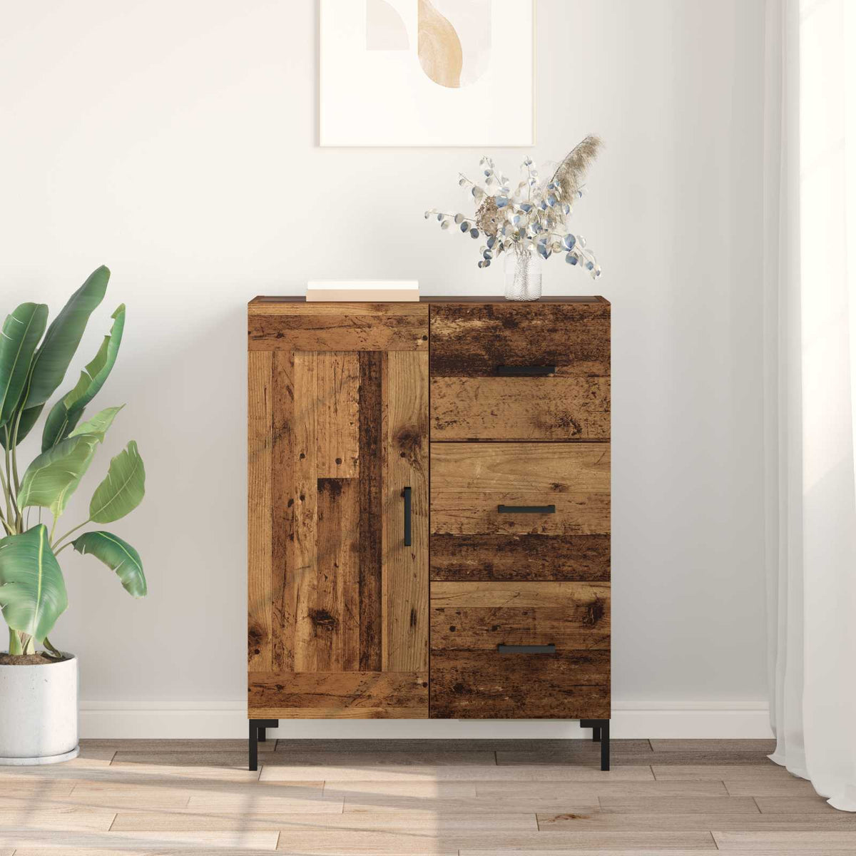 Sideboard Gammelt træ 69.5 x 34 x 90 cm Konstrueret træ