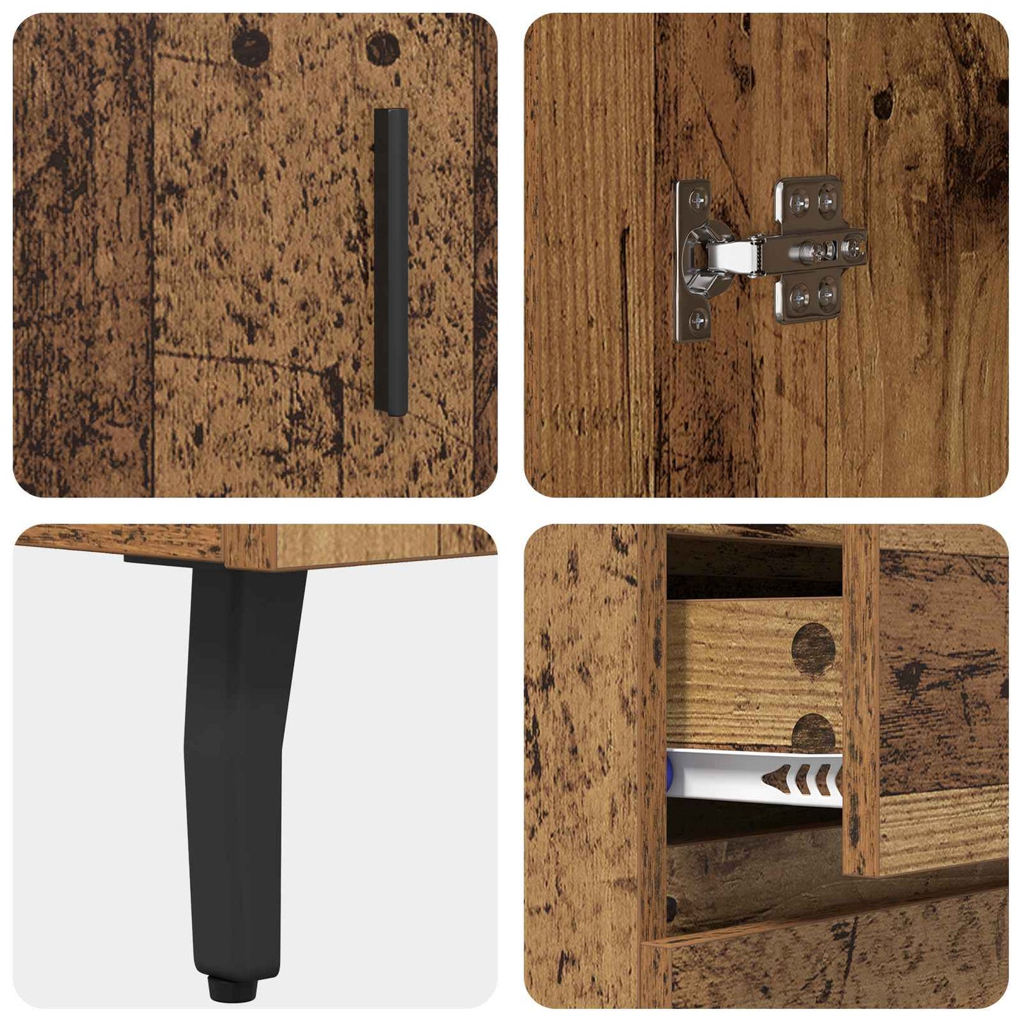 Sideboard Gammelt træ 69,5 x 34 x 90 cm Ingeniørt træ og jern