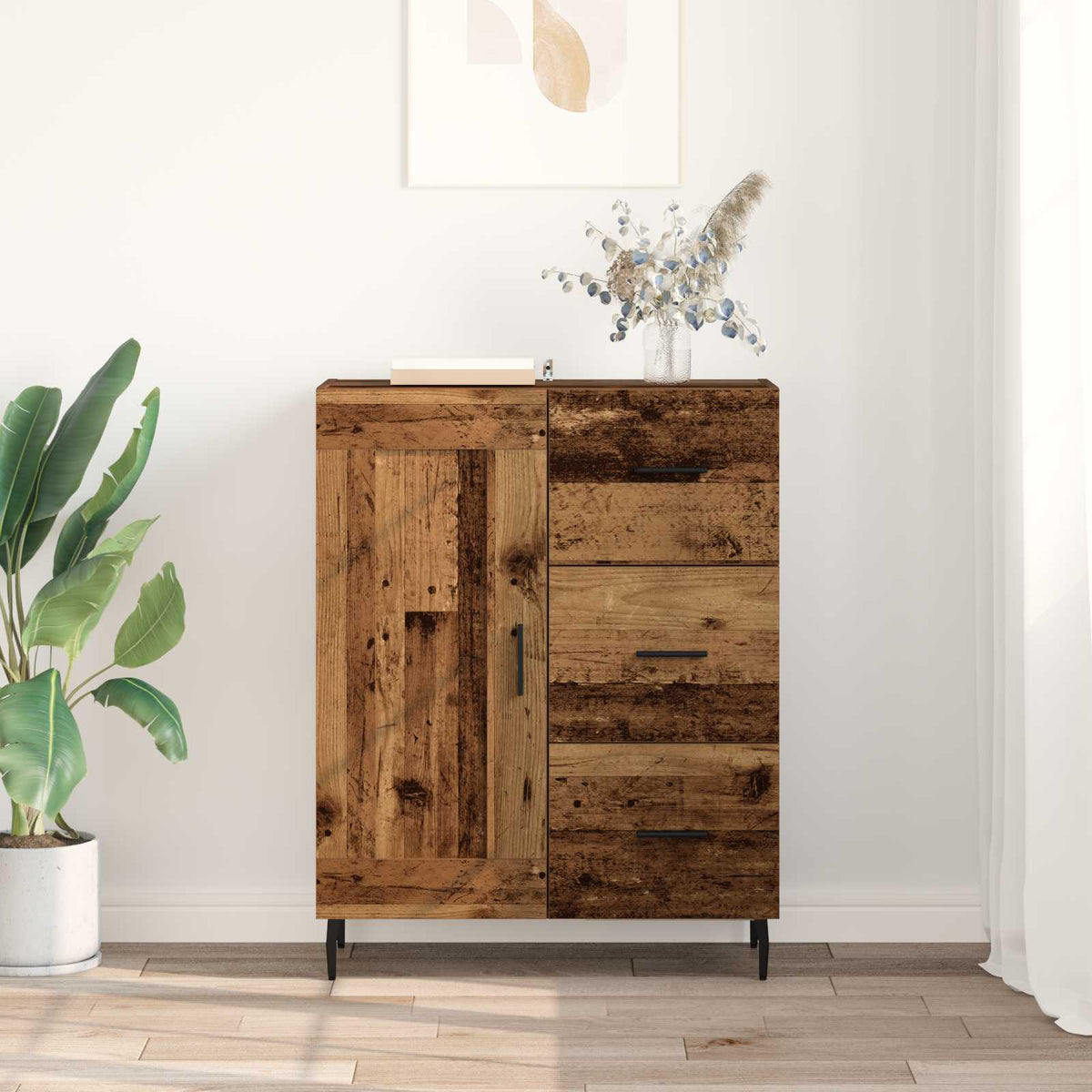 Sideboard Gammelt træ 69,5 x 34 x 90 cm Ingeniørt træ og jern